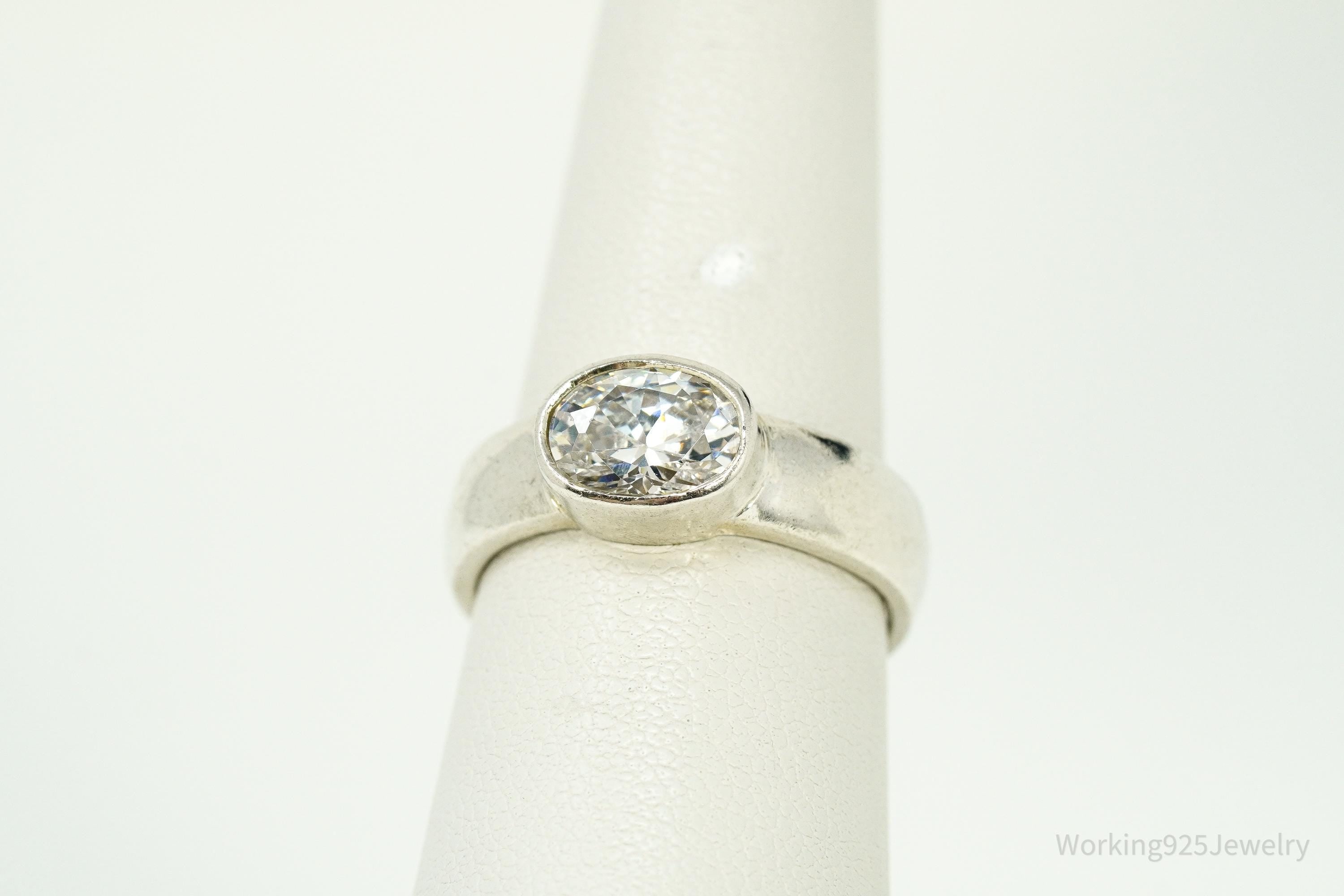 Vintage Cubic Zirconia Sterling Silver Ring Size 7