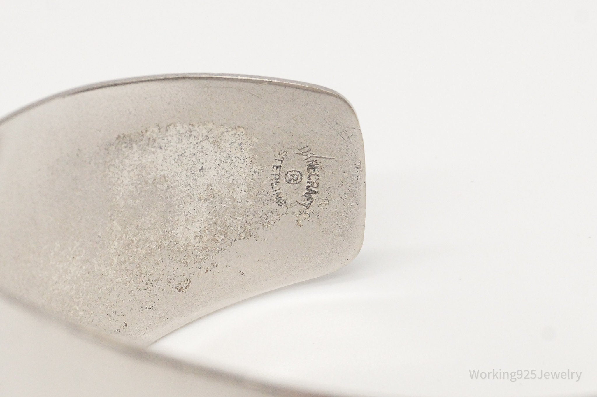 Antique Designer Danecraft Sterling Silver Wide Cuff Bracelet