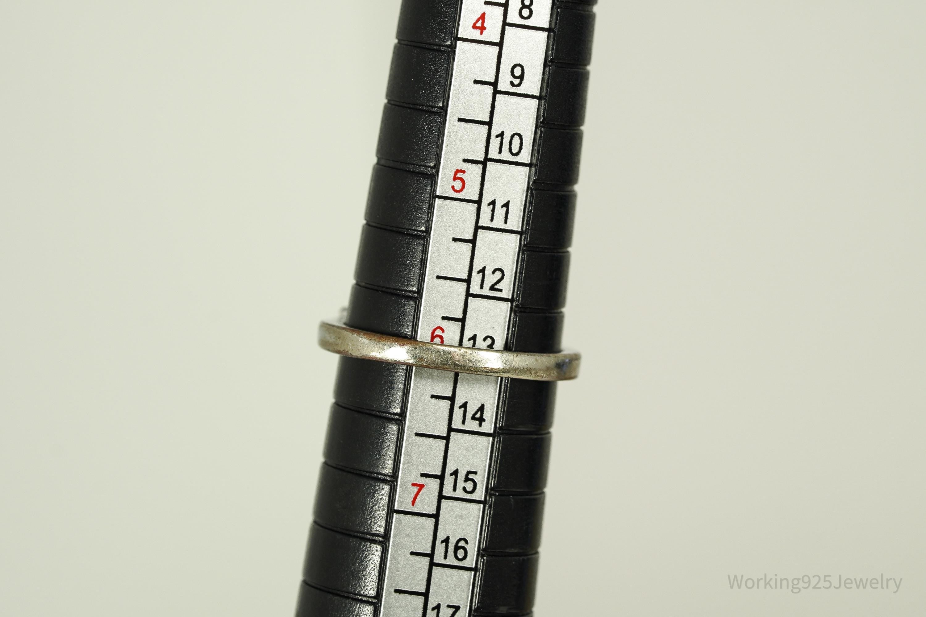 Vintage Opal & Cubic Zirconia Sterling Silver Plated Ring - Size 6