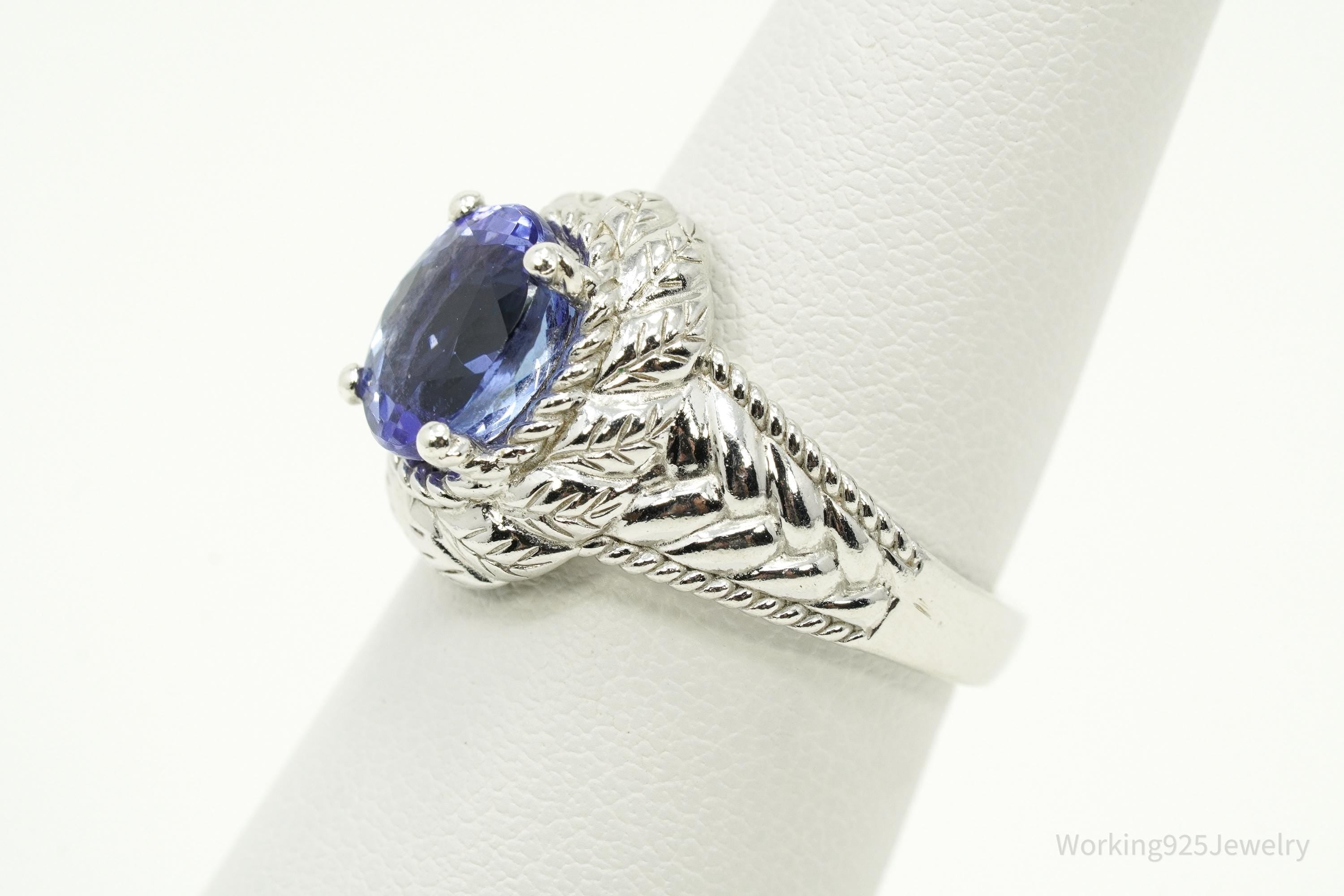 EA Tanzanite Sterling Silver Ring - Size 6