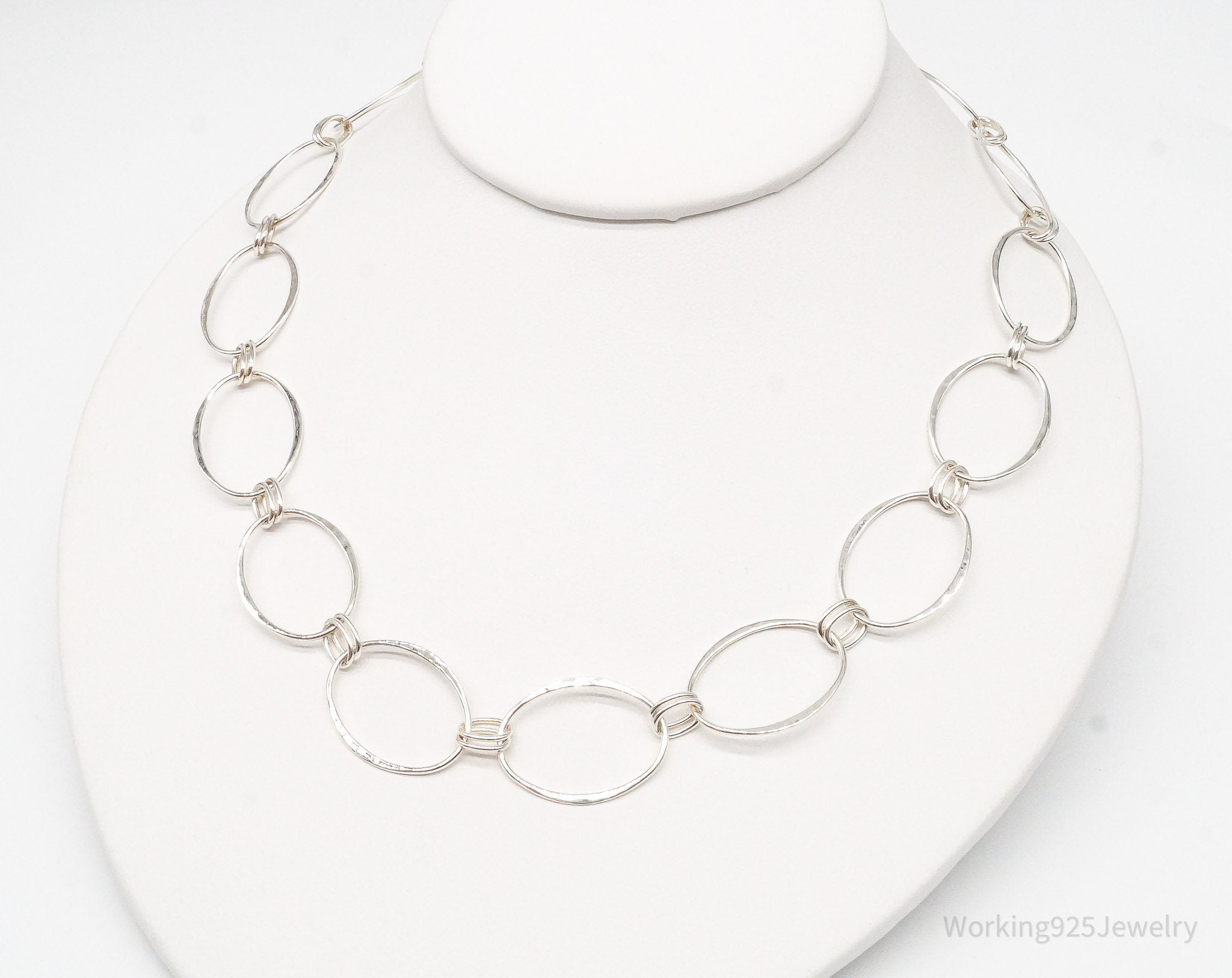 Designer RLM Studio Hammered Chainlink Sterling Silver Necklace