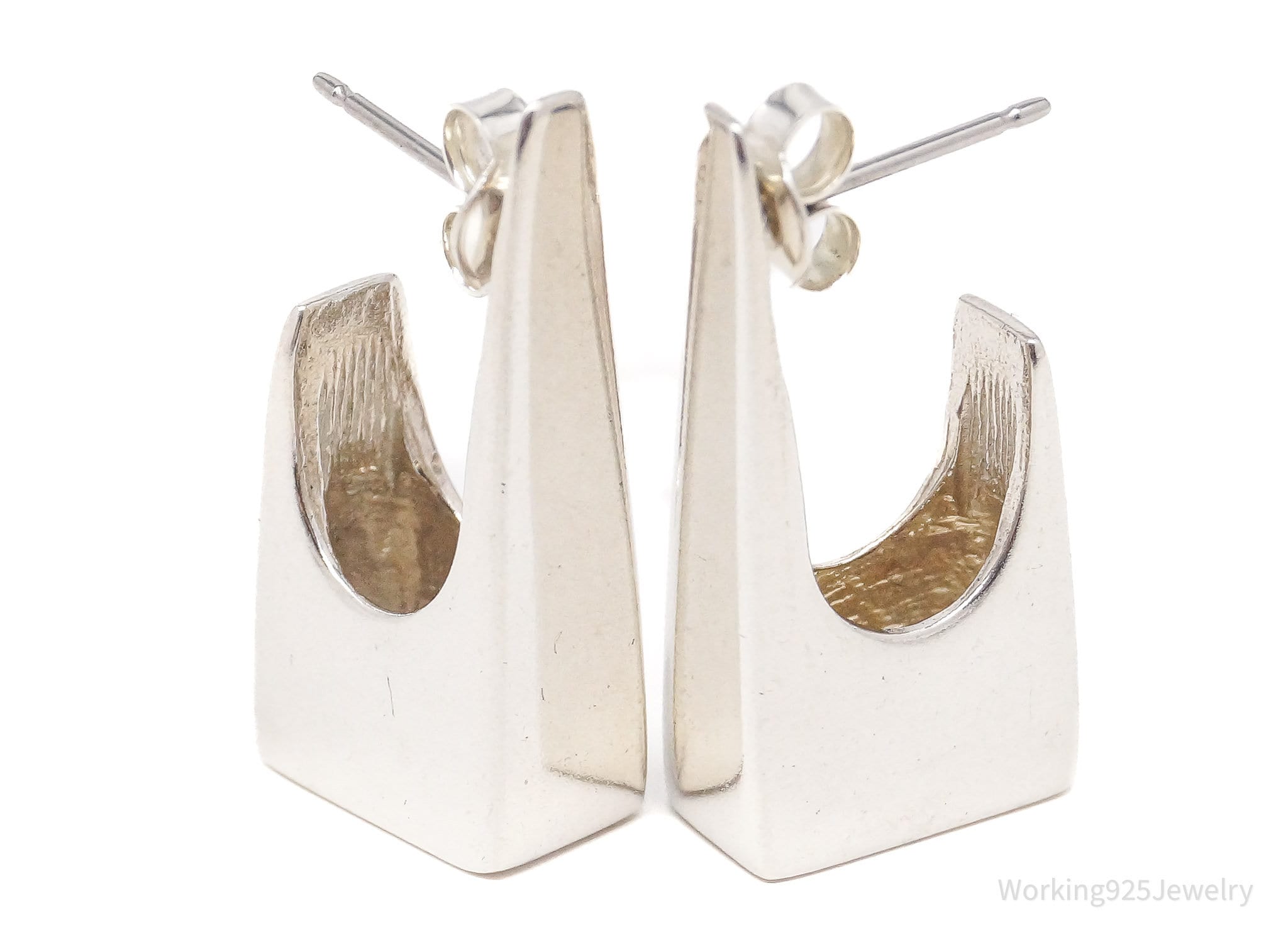 Vintage Designer ESPO Modernist Style Sterling Silver Earrings