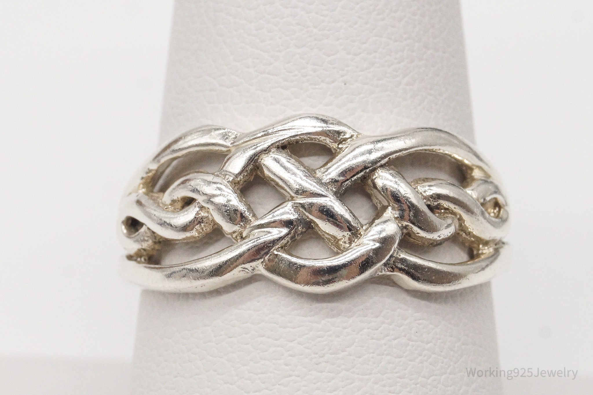 Vintage Celtic Knot Sterling Silver Ring - Size 8.5