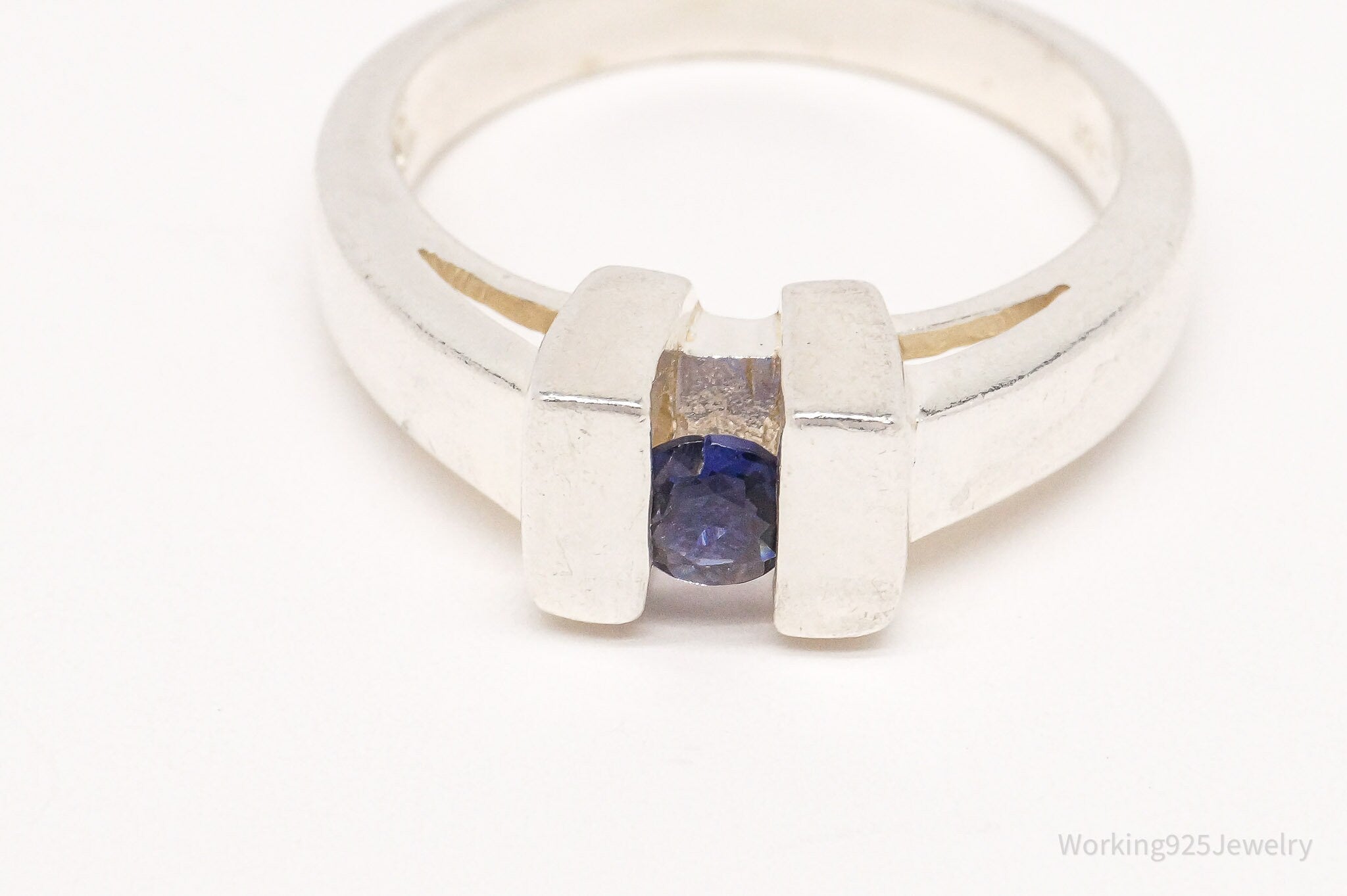 Vintage Tanzanite Sterling Silver Ring - Size 7.75