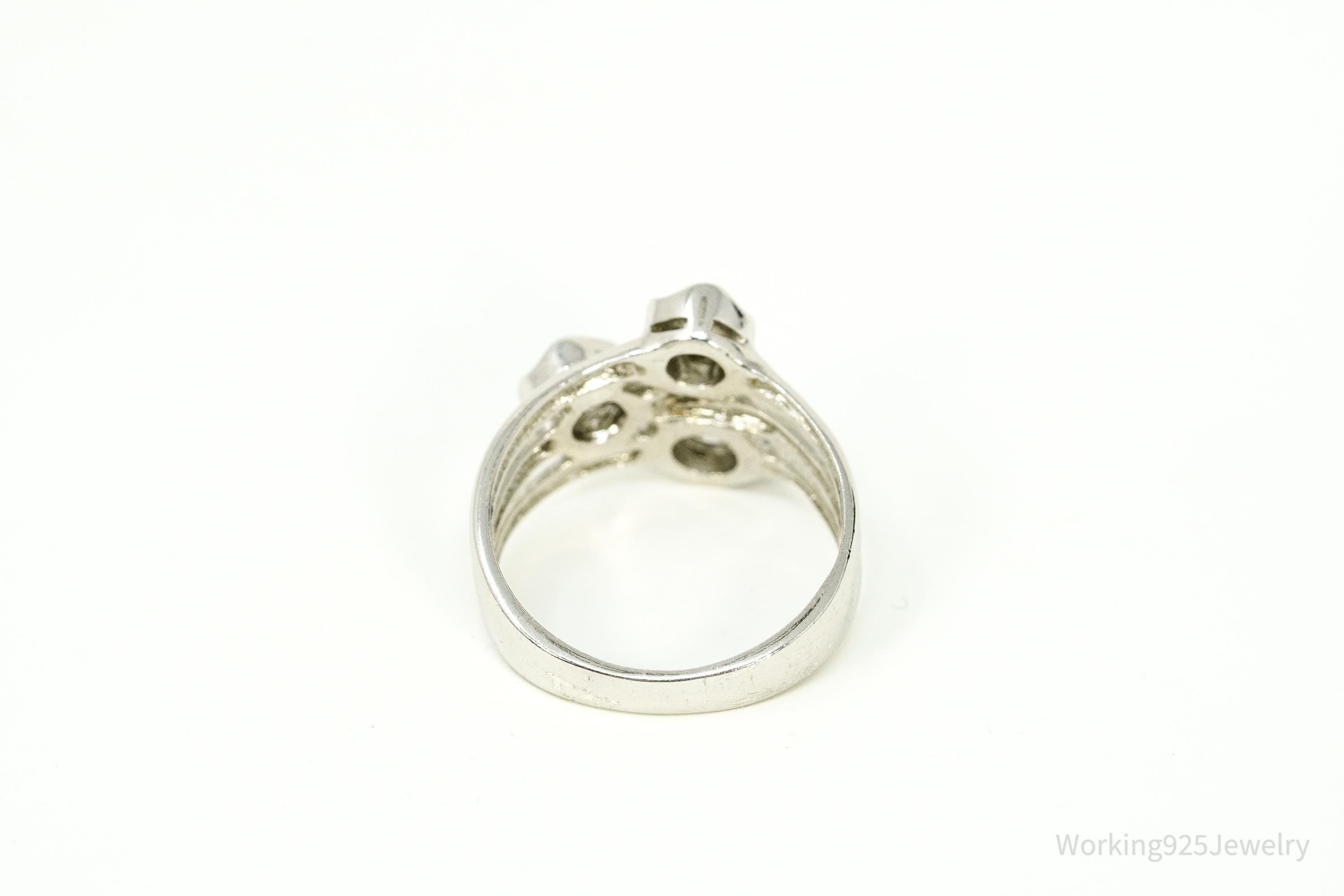 Vintage Cubic Zirconia Sterling Silver Ring Size 8