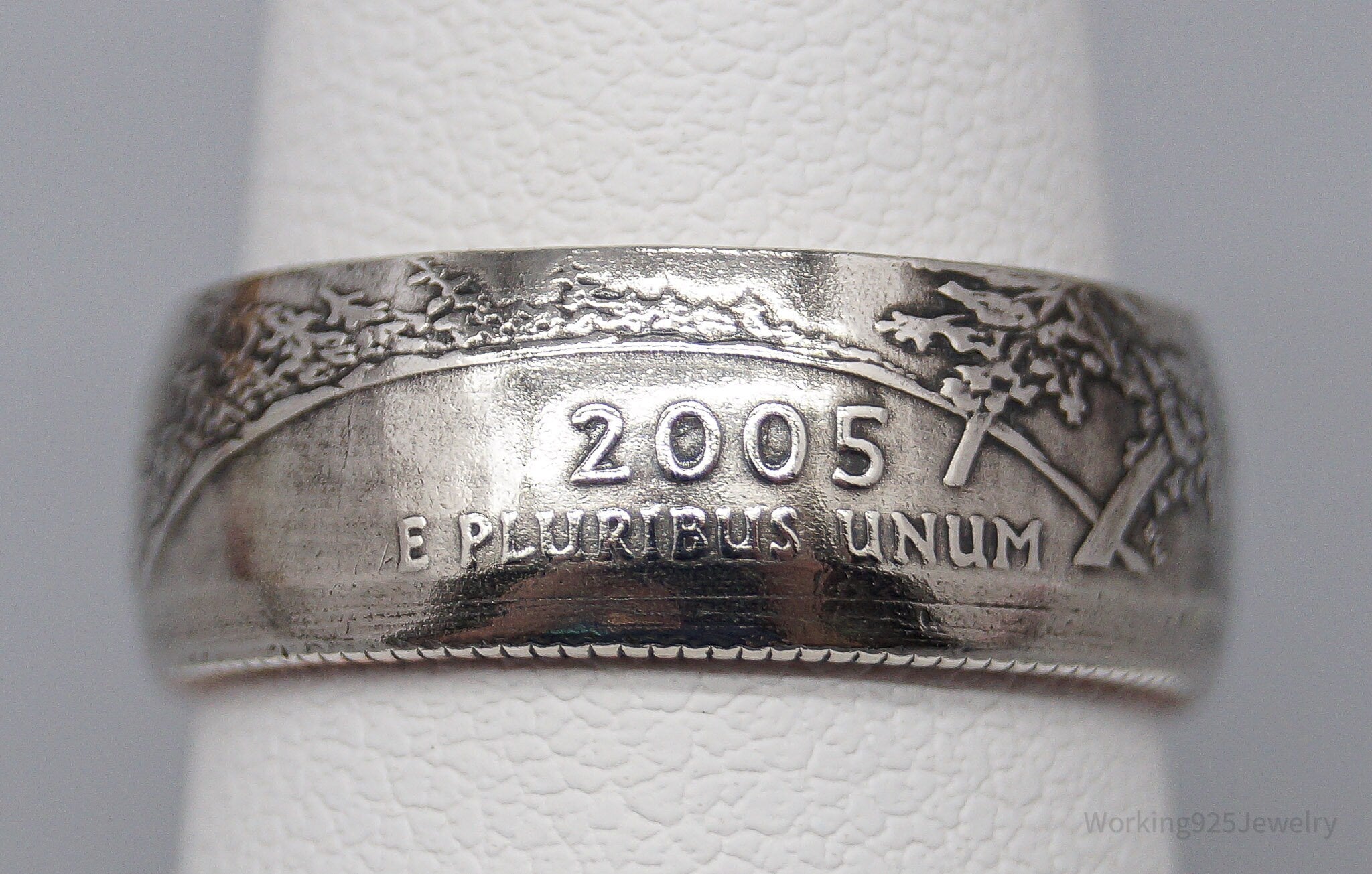 Vintage 2005 Oregon State Quarter Silver Coin Ring - Size 7.25