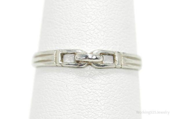 Vintage Link Modernist Style Sterling Silver Ring - Size 7