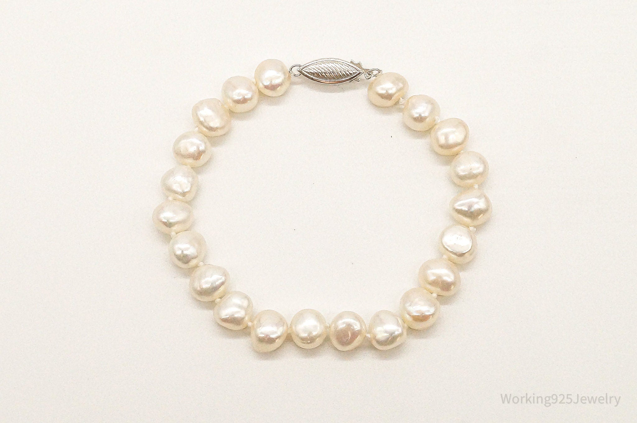 Vintage Pearl Sterling Silver Bracelet