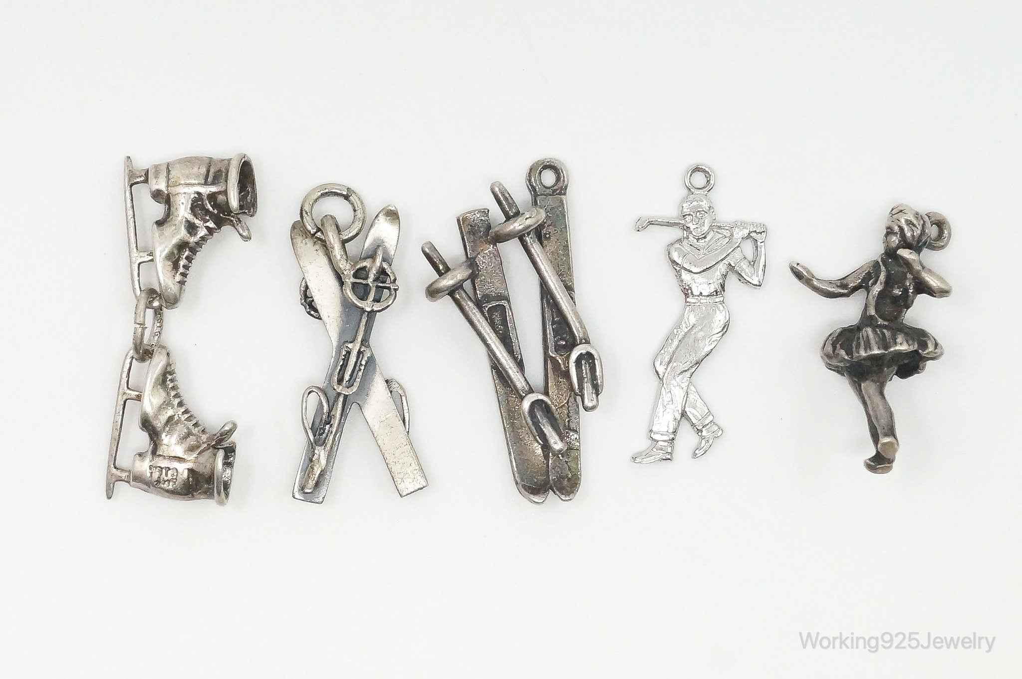 Vintage Sports Hobbies Sterling Silver Charms Lot