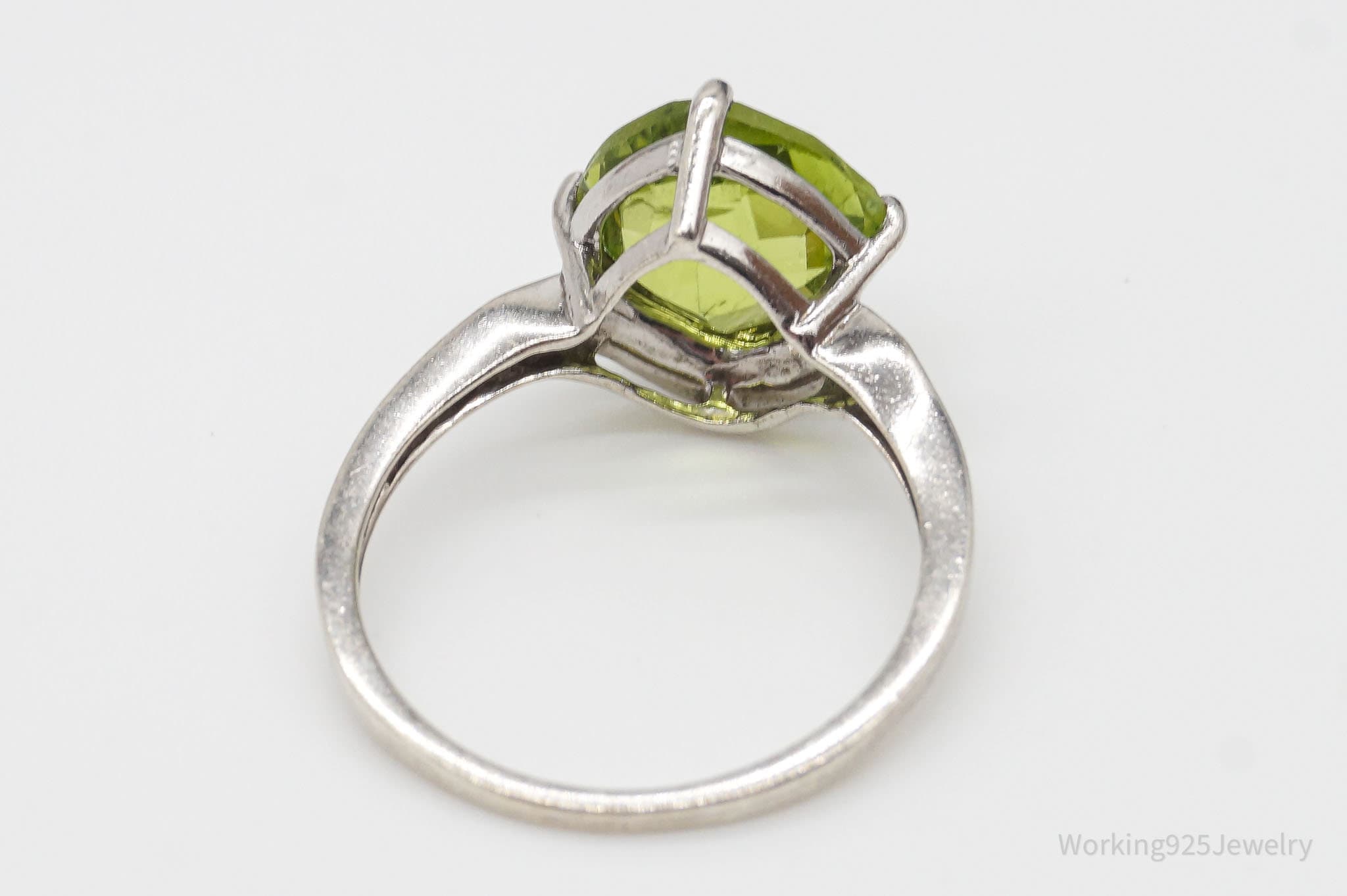 Vintage Peridot Sterling Silver Ring - Size 6.75