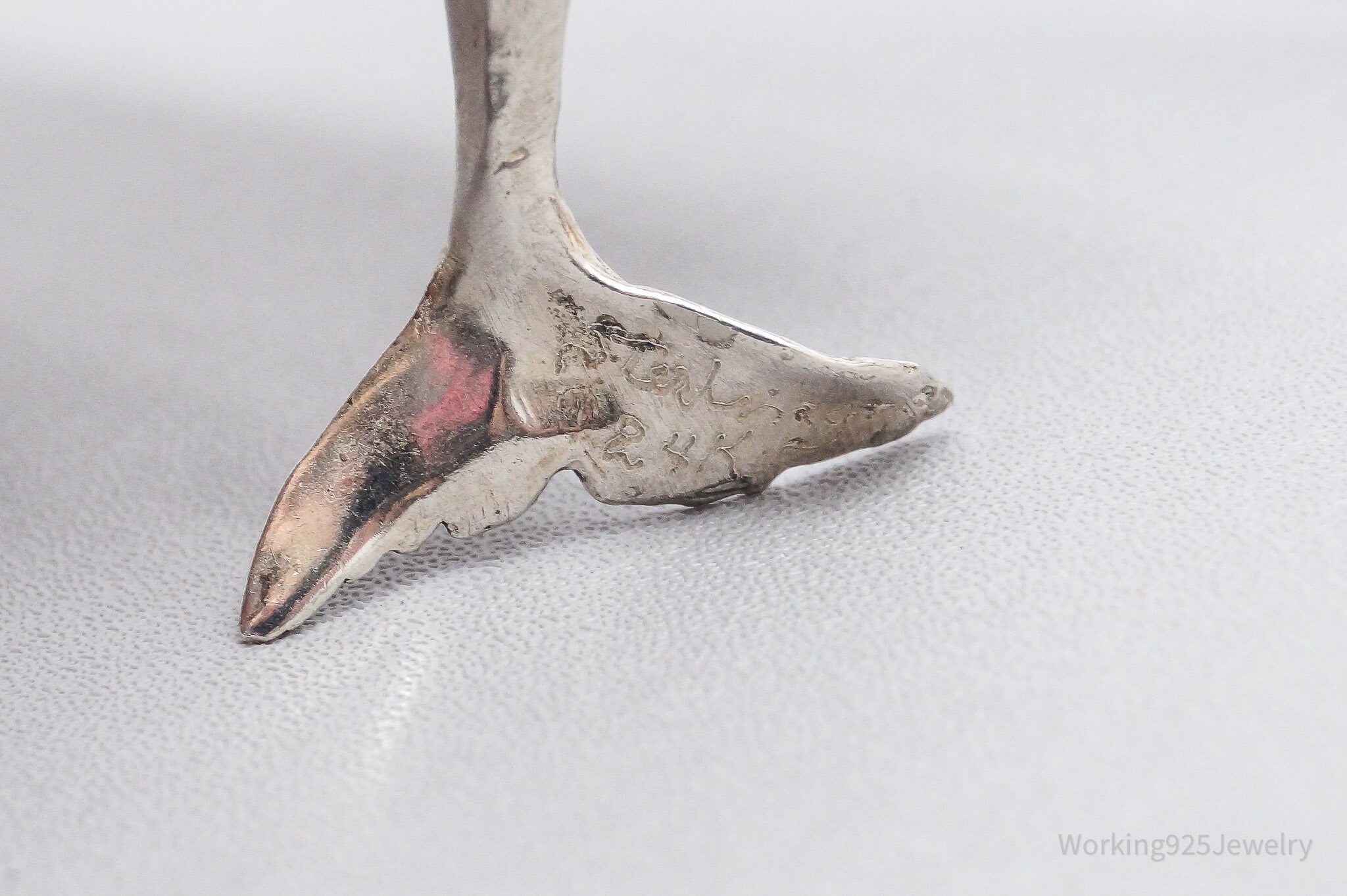 Vintage Gray Moonstone 24K Gold Sterling Silver Mermaids Necklace 34"