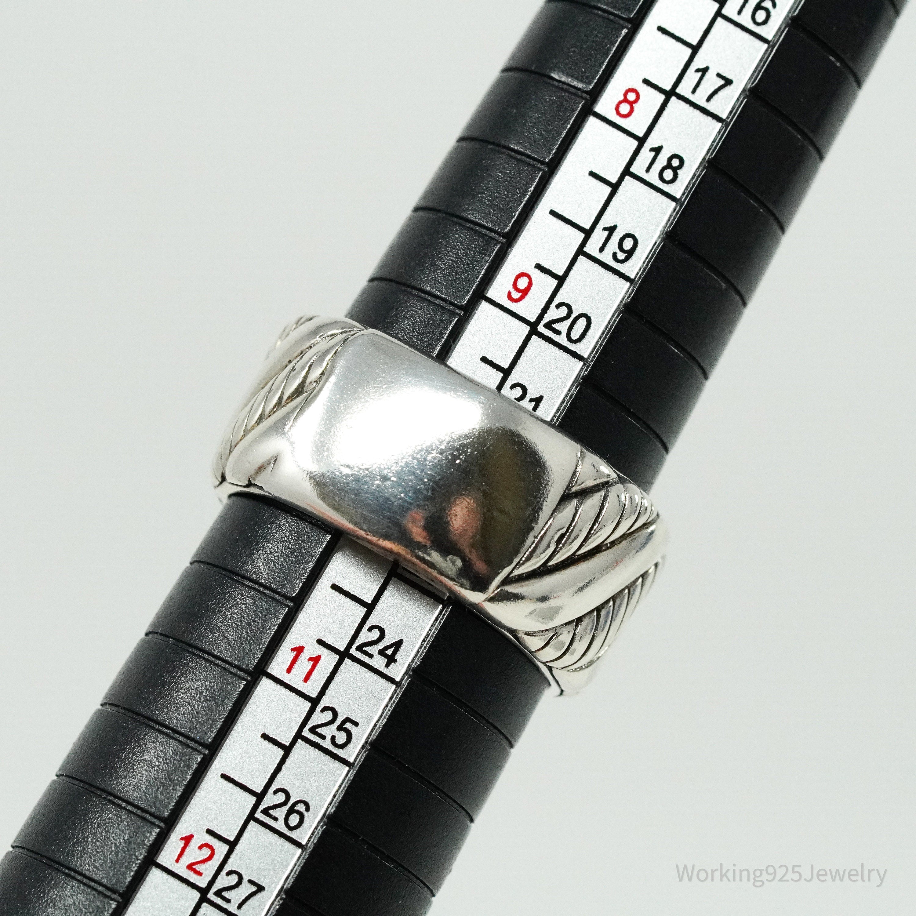 Vintage Designer Samuel B Sterling Silver Band Ring - Size 10.25