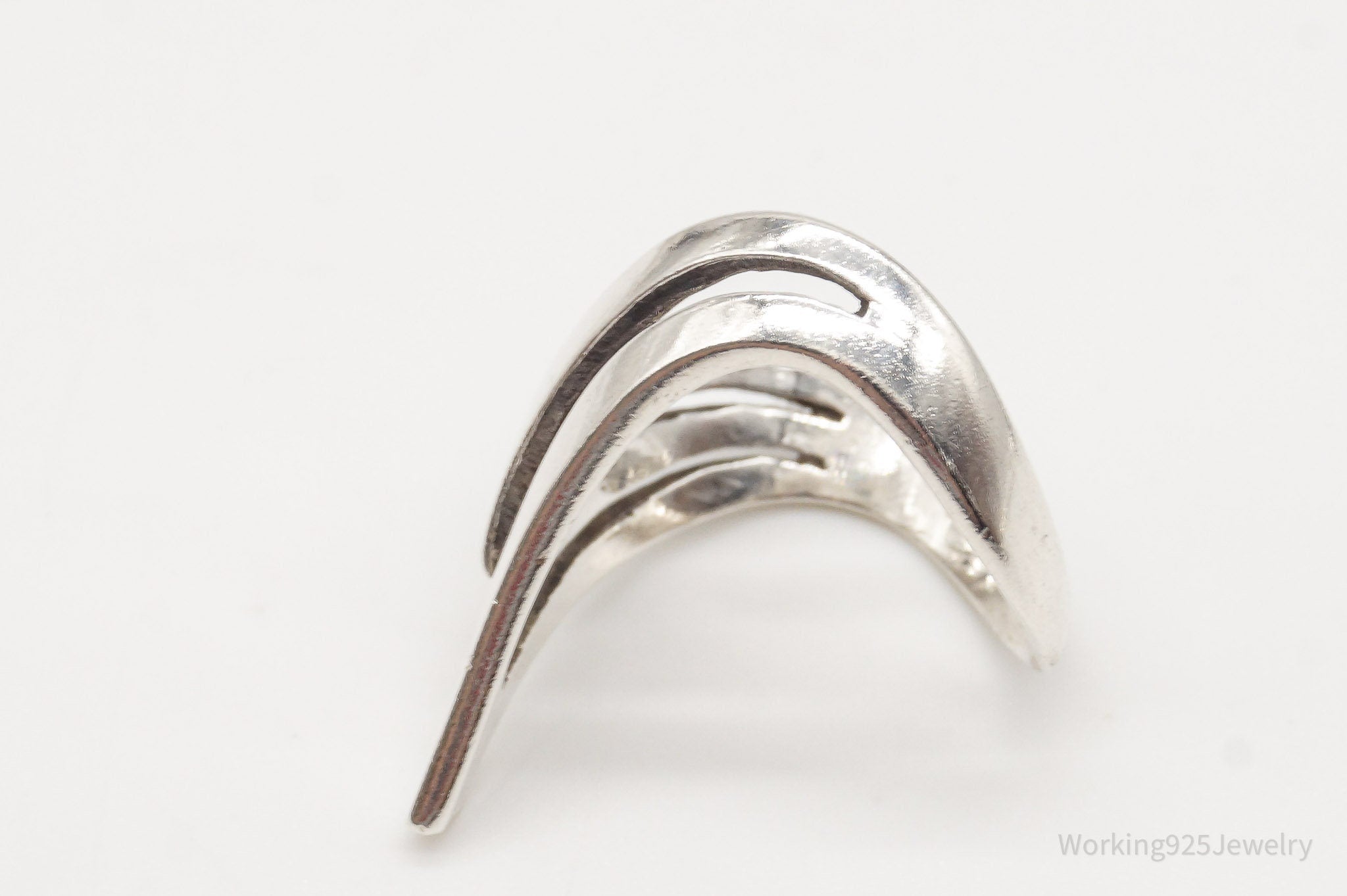 Vintage Modernist Sterling Silver Ring - Size 6.75