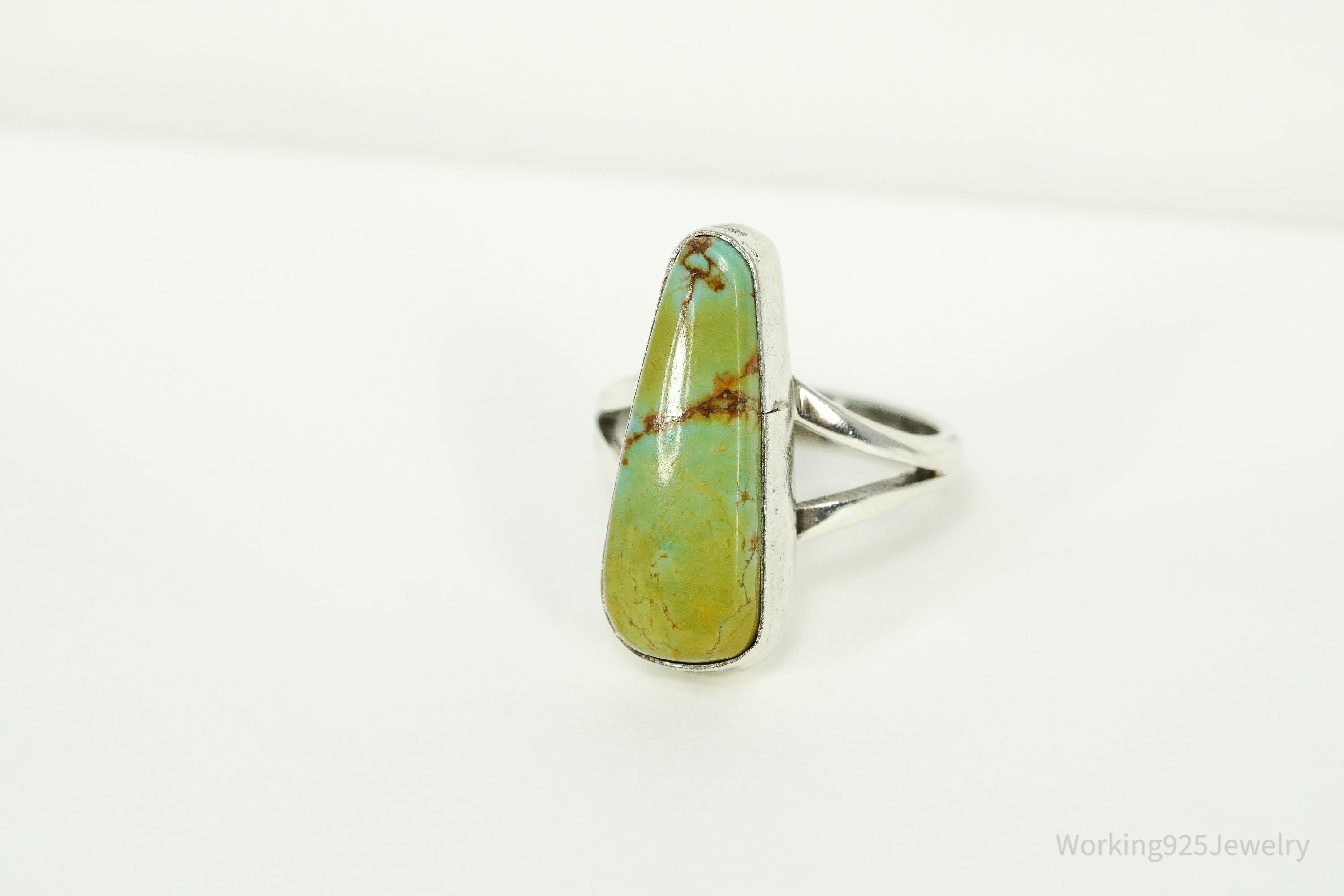 Vintage Native American Turquoise Sterling Silver Ring - Size 5.5