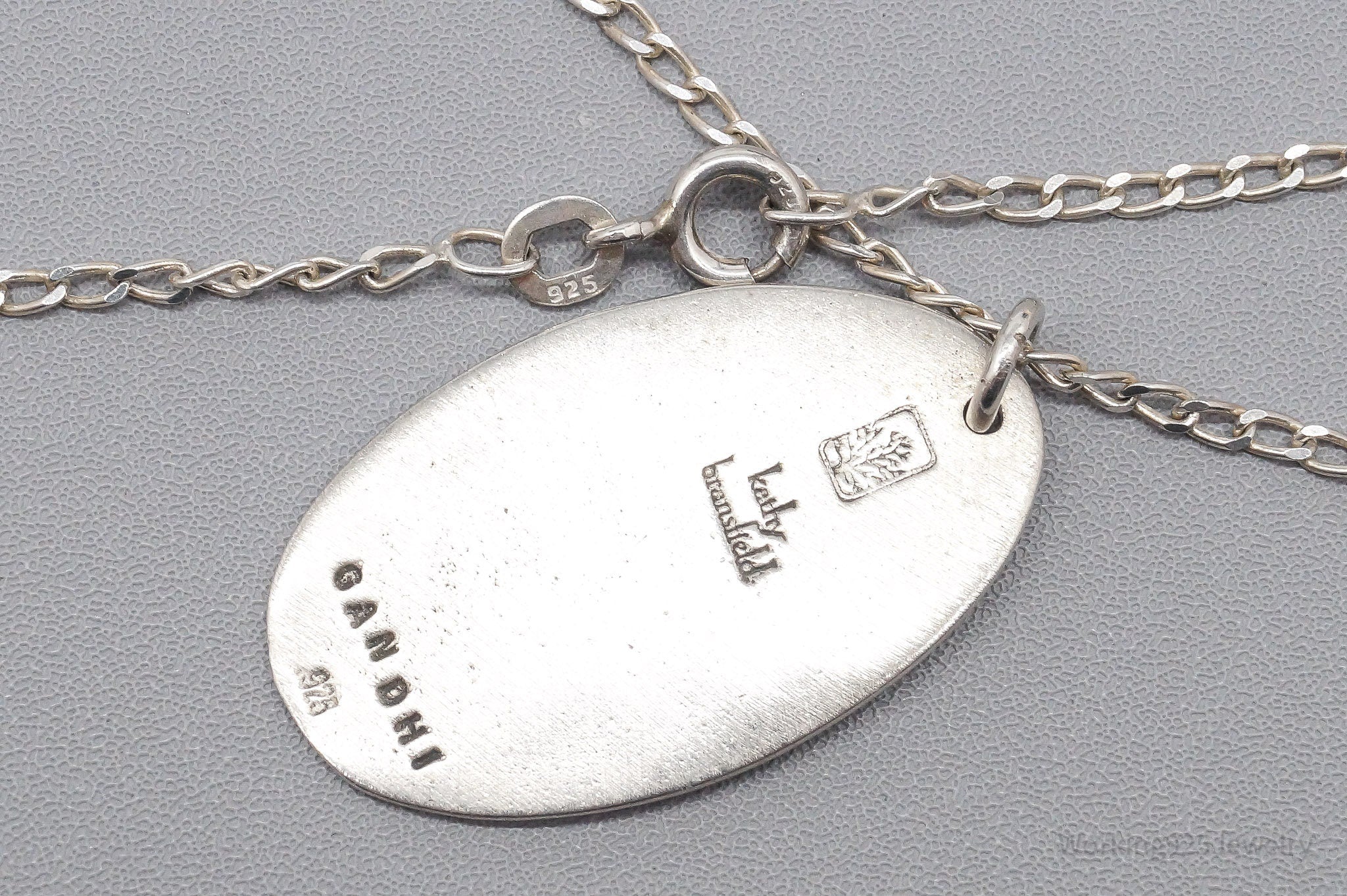 Kathy Bransfield Gandhi Quote Sterling Silver Necklace 18"