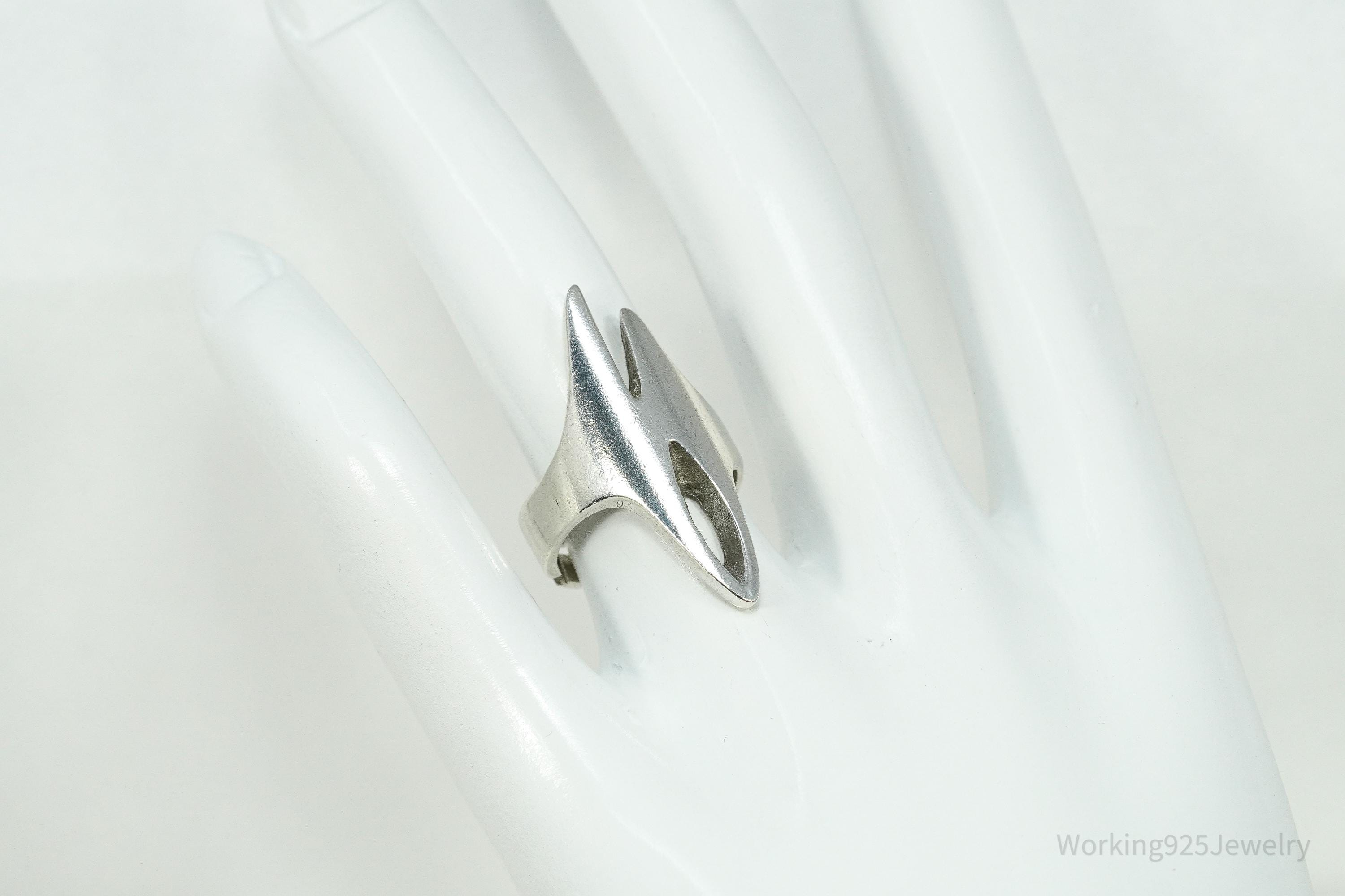 Rare Vintage Danish Modernist Sterling Silver Ring - Size 6.5