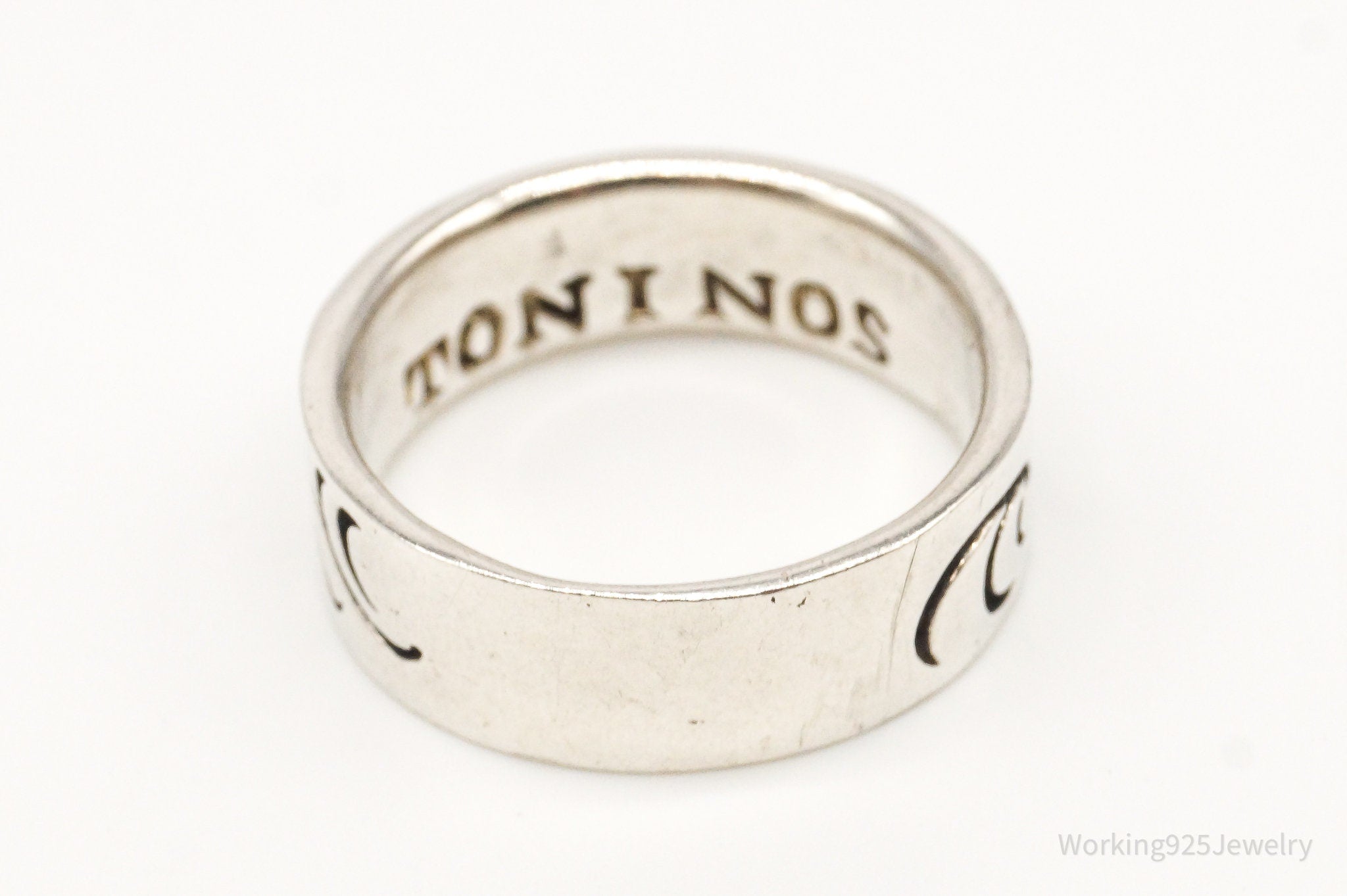 Vintage Toninos Sterling Silver Band Ring - Size 10