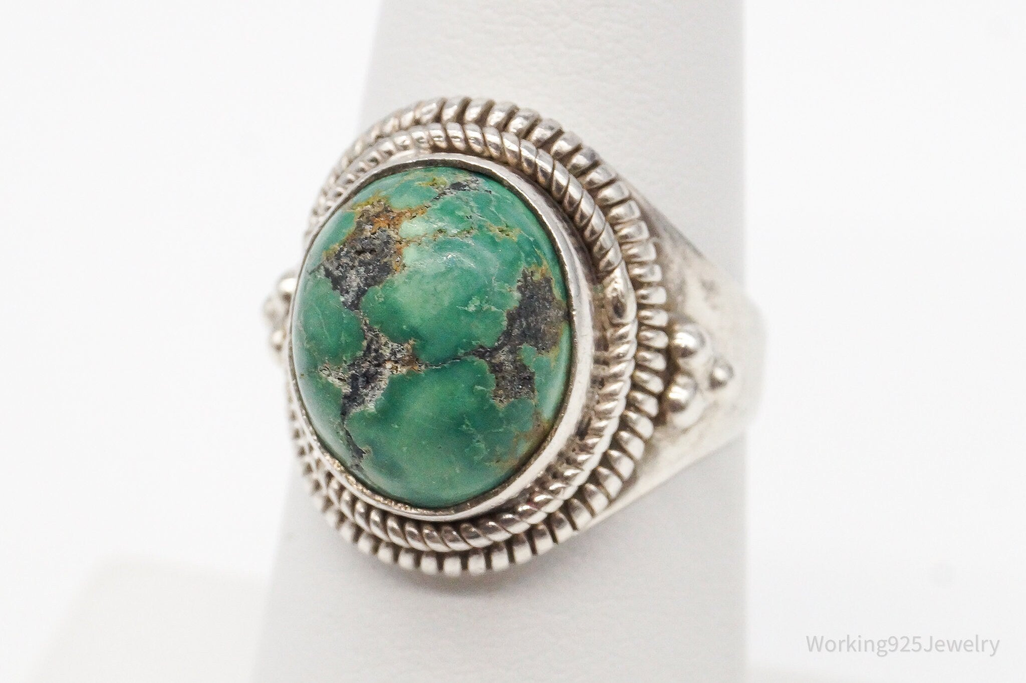 Vintage Turquoise Sterling Silver Ring - Size 6.25