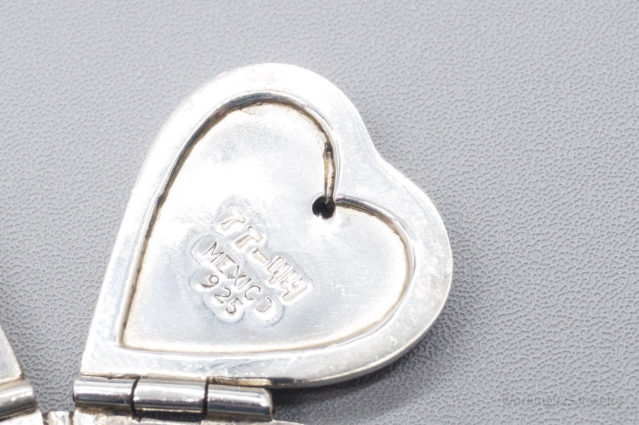 Vintage Large 4 Picture Heart Locket Sterling Silver Necklace 20"