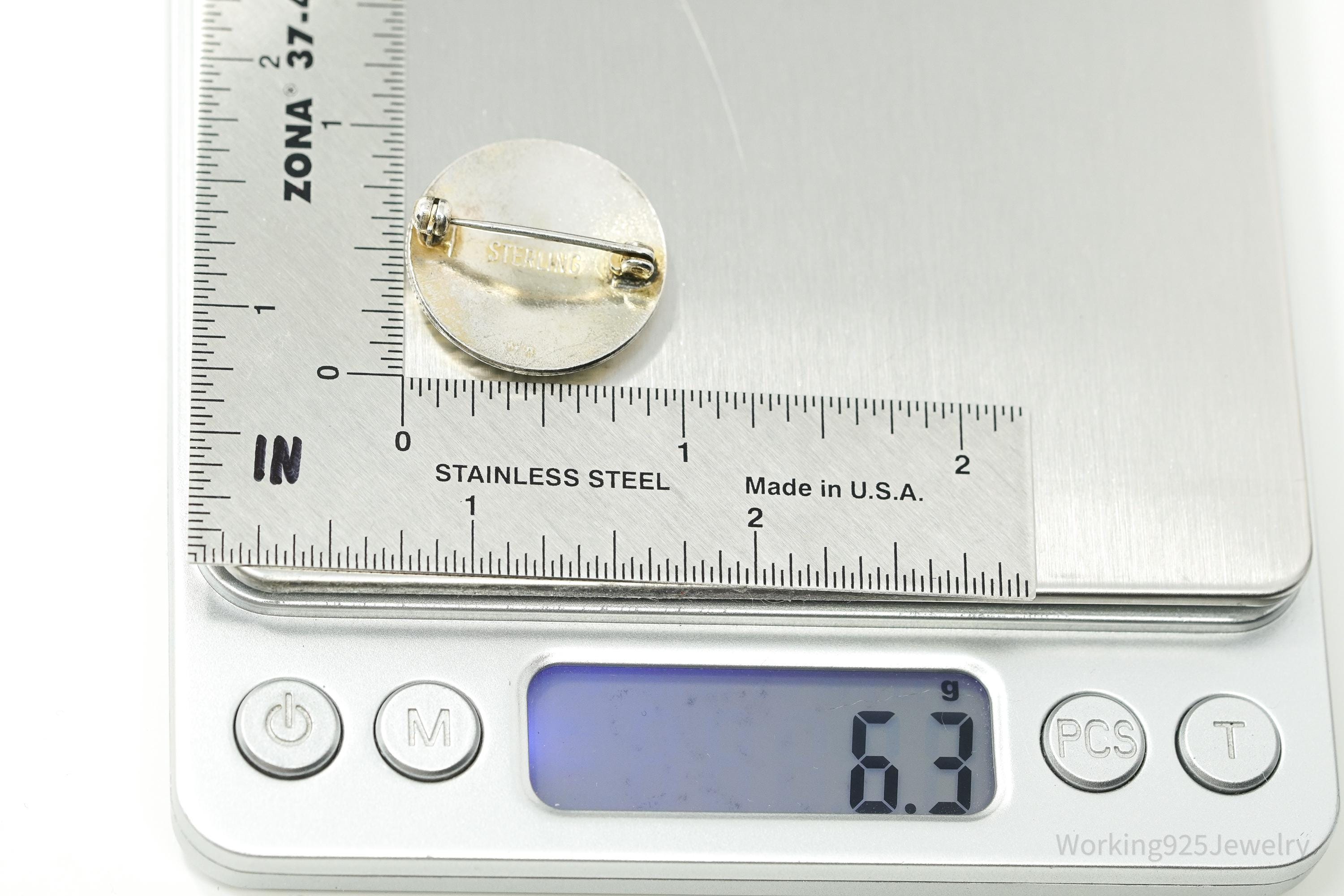 Antique 1920s American Red Cross Nurses Aide Volunteer Sterling Silver Brooch Pin Badge