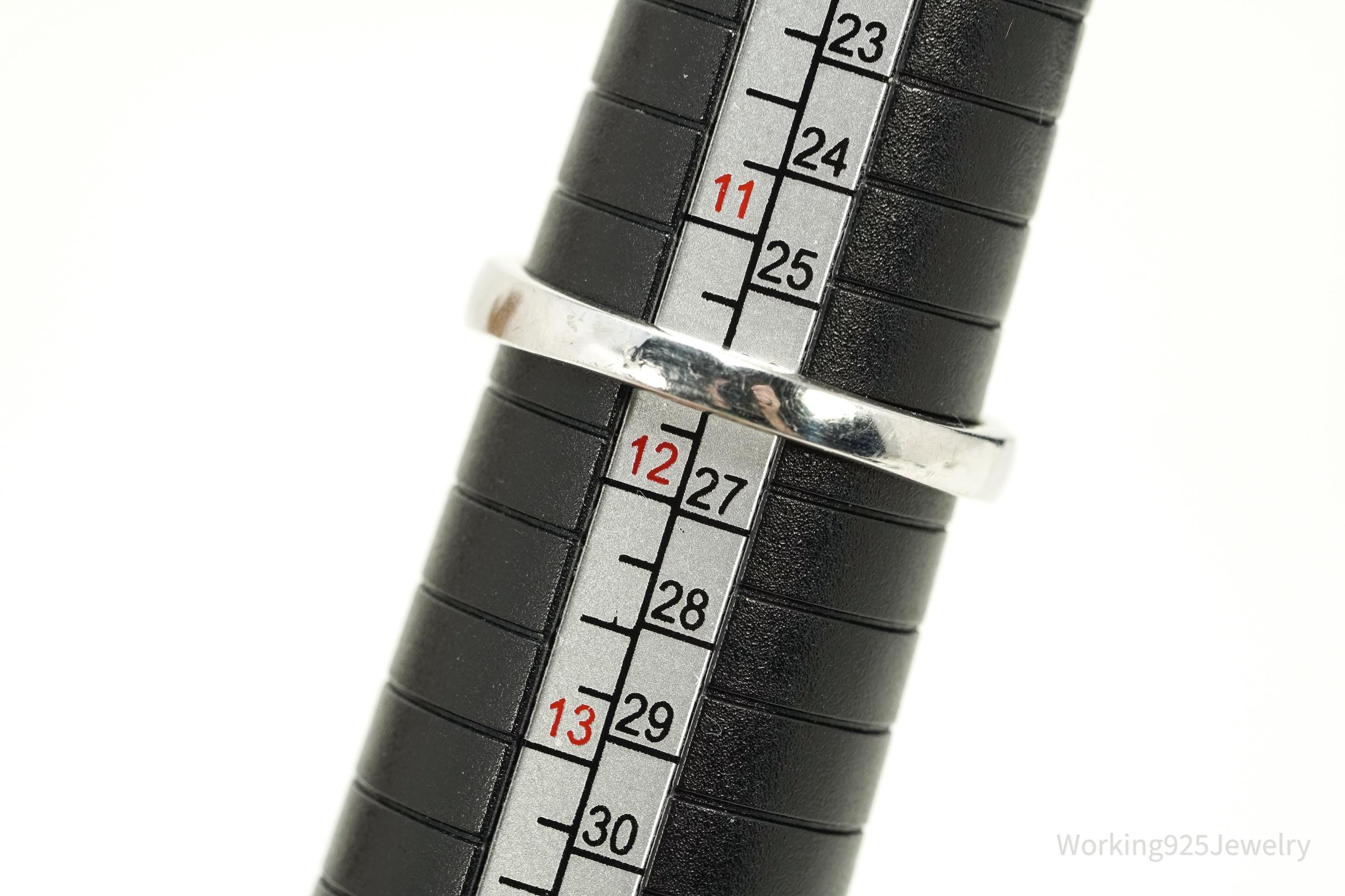 Vintage Opal & Purple Garnet Sterling Silver Cluster Ring – Size 11.5