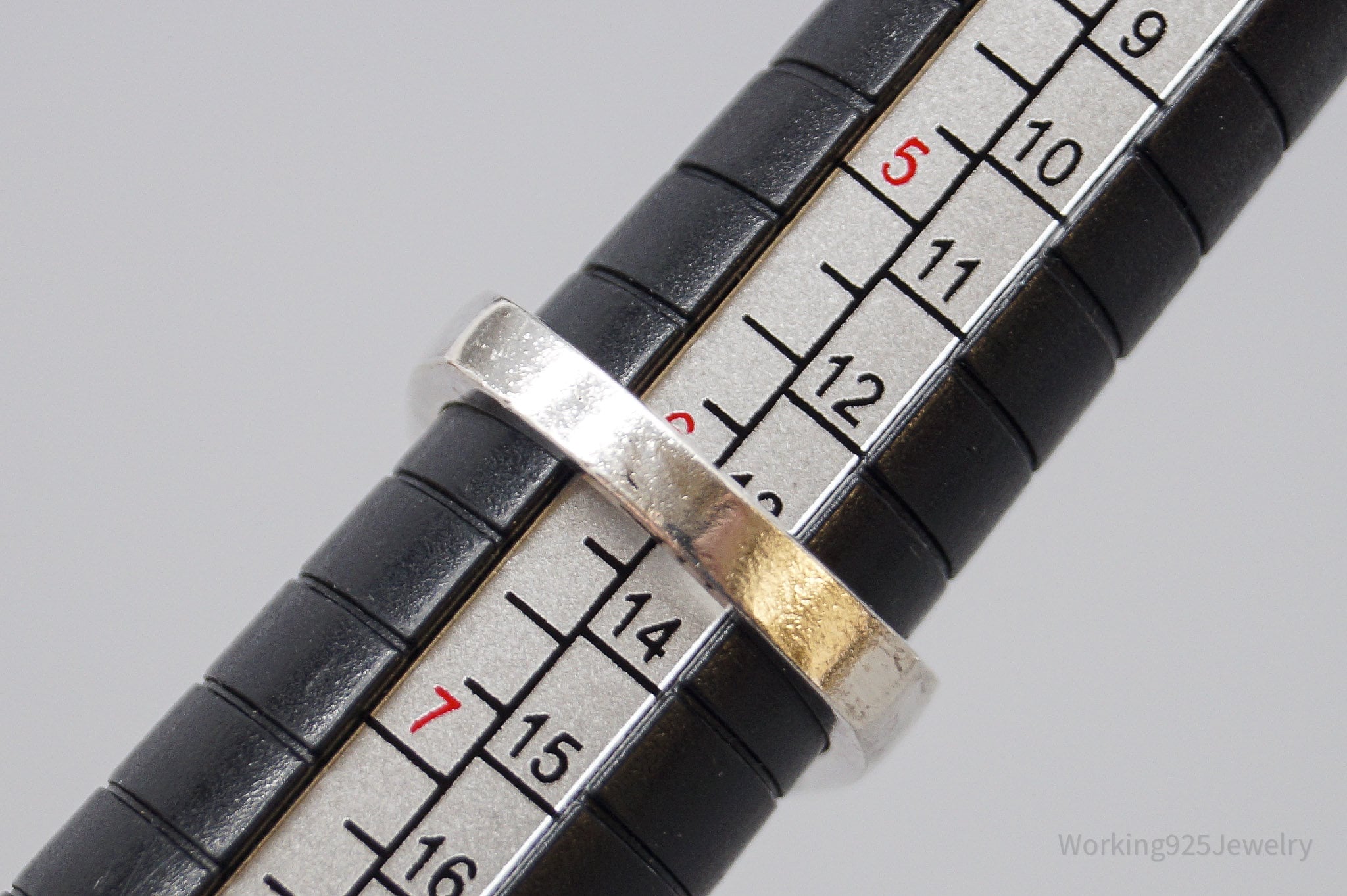 Vintage Greek Key 999 Silver Band Ring - Size 6
