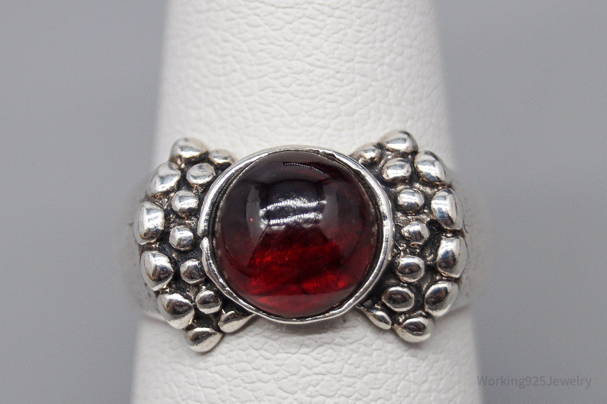 Vintage Rhodolite Garnet Sterling Silver Ring - Size 6.25