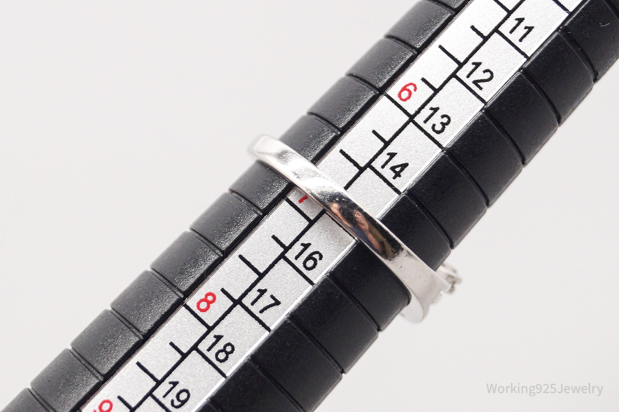 Vintage SUN White Sapphire Sterling Silver Ring - Size 6.75