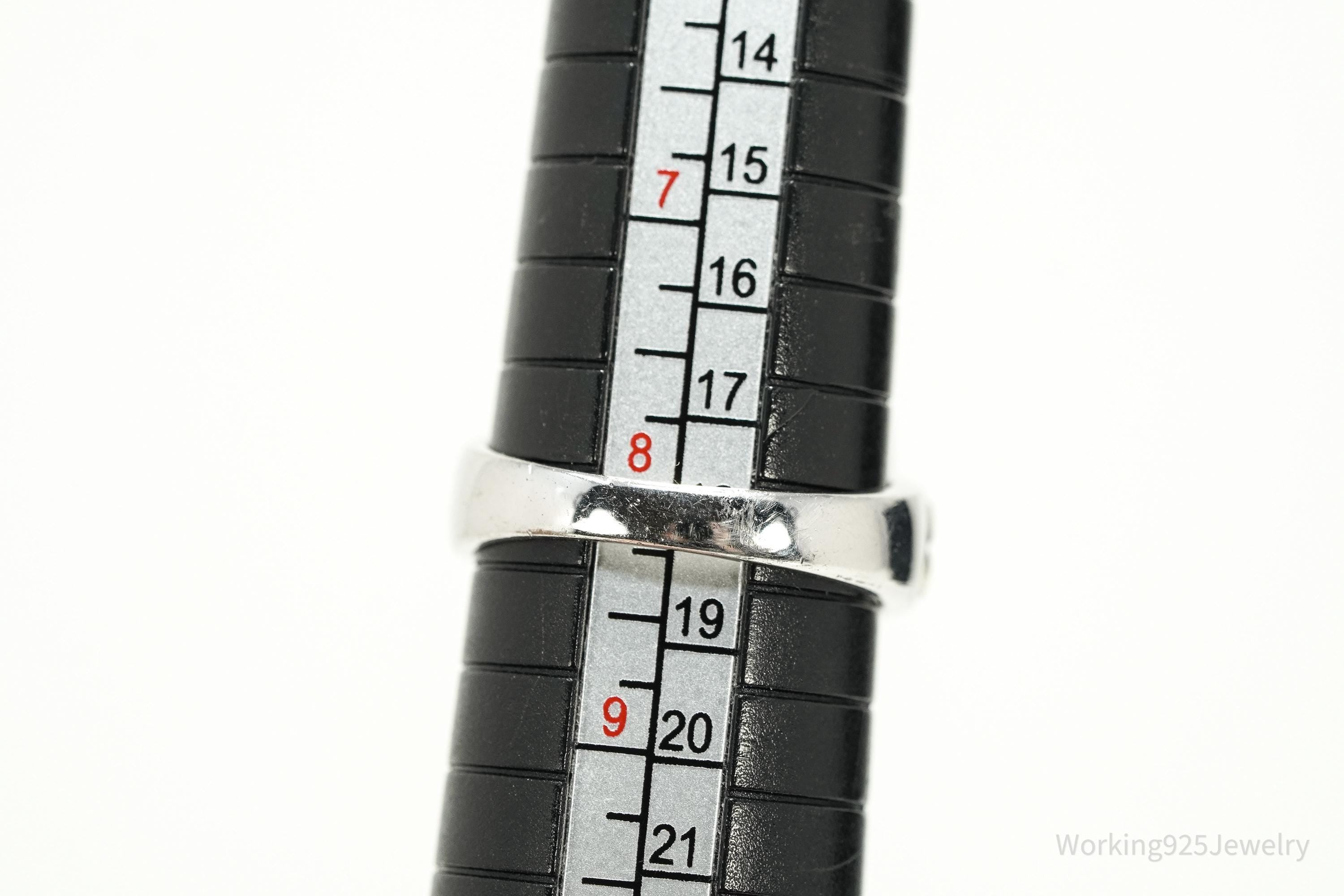 Vintage Large Prasiolite Gold Vermeil Sterling Silver Statement Ring - Size 8.25