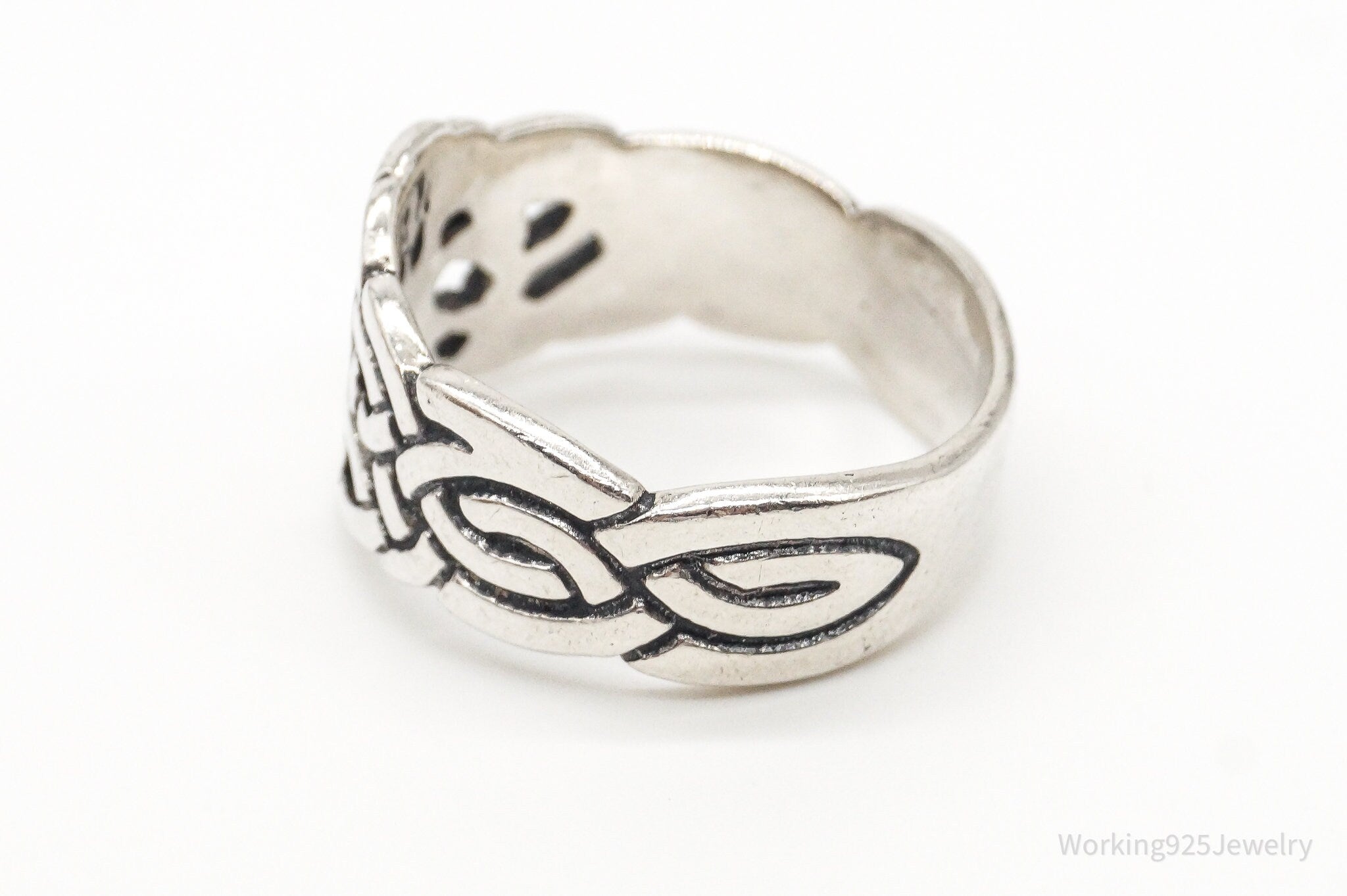 Vintage Tree Of Life Celtic Knot Design Sterling Silver Ring - Size 10