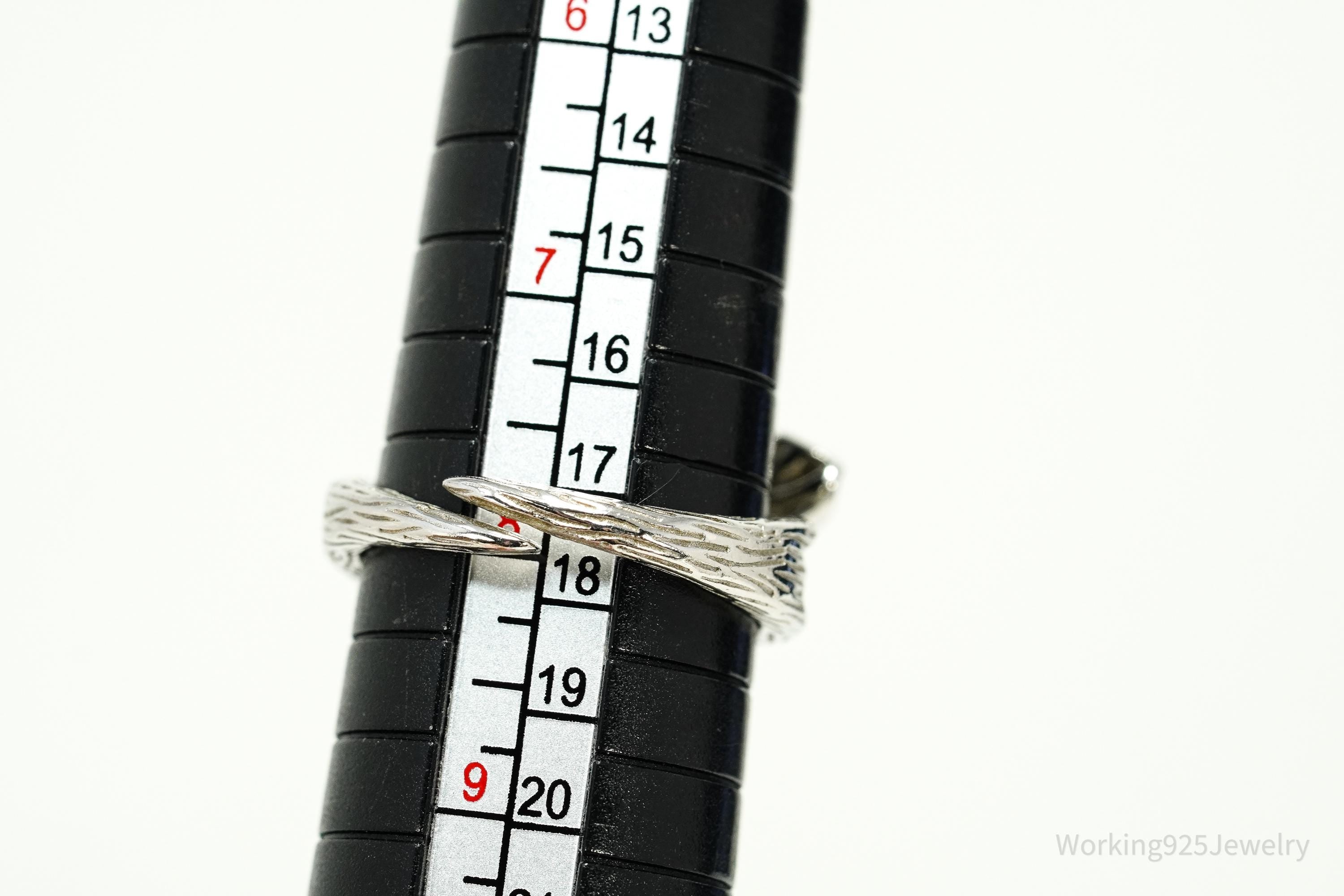 Vintage Bow Sterling Silver Ring - Size 8 Adjustable