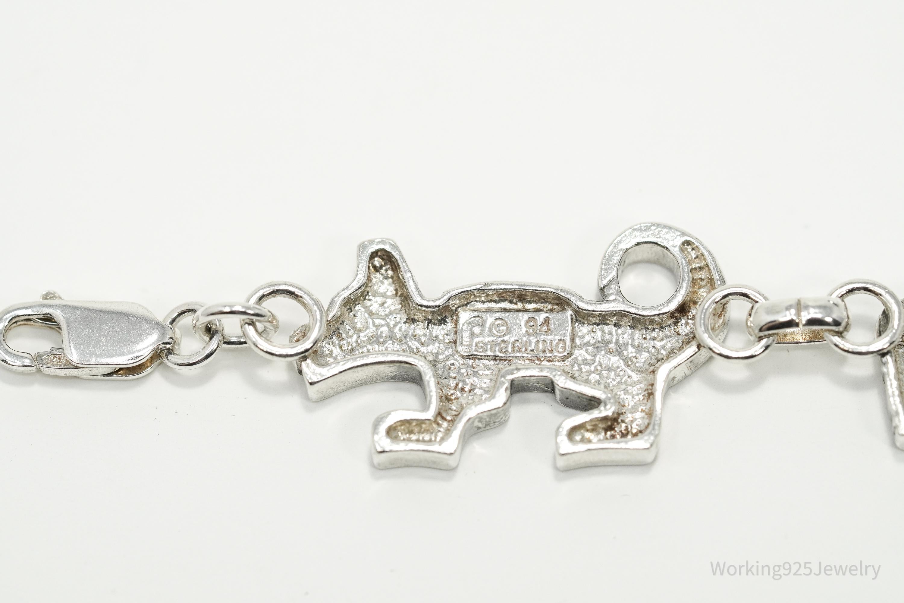 Rare Vintage 1994 Native American Carol Felley Sterling Silver Bracelet 7.25"