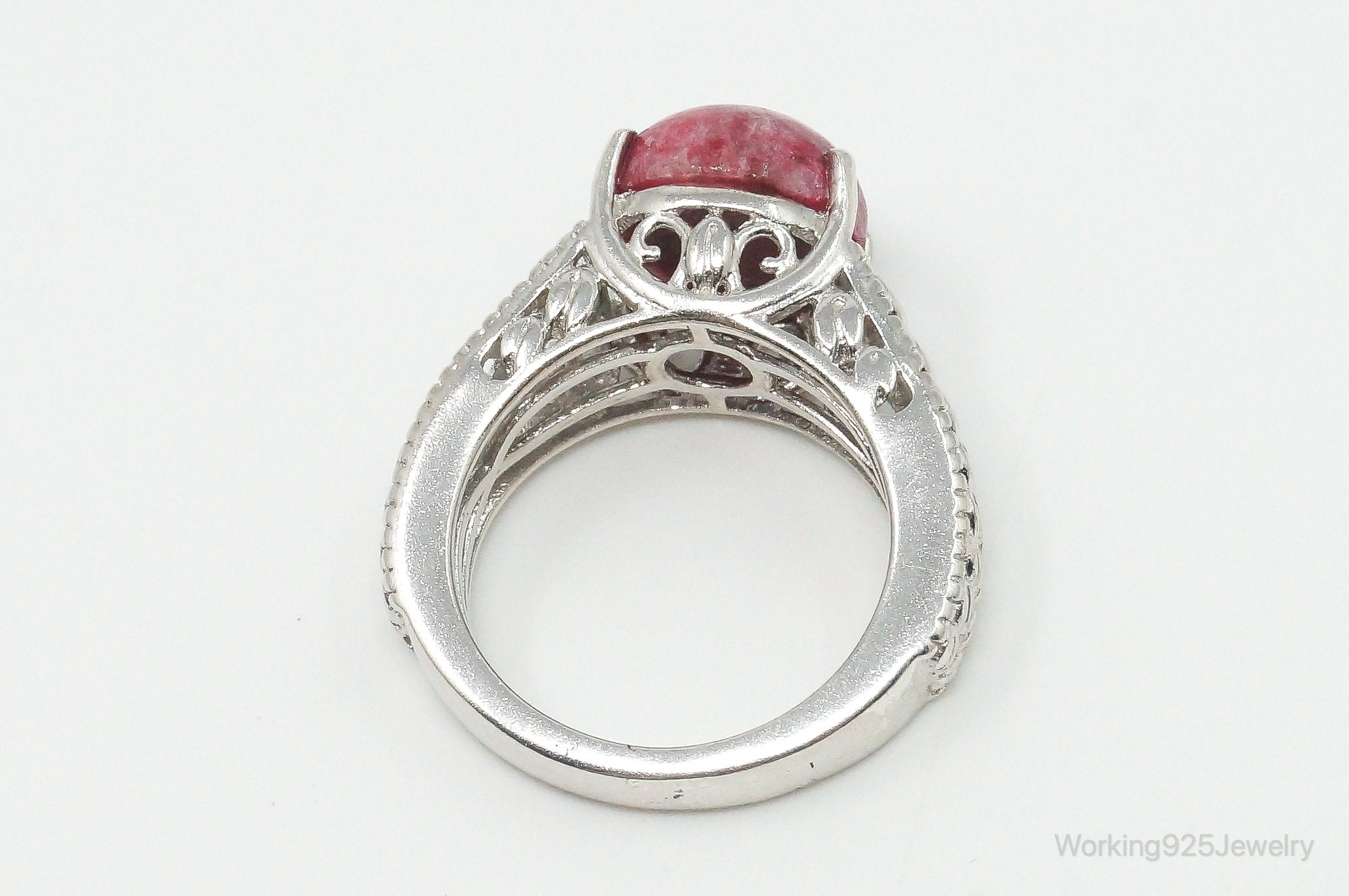 Vintage Rhodonite Sterling Silver Ring Size 5