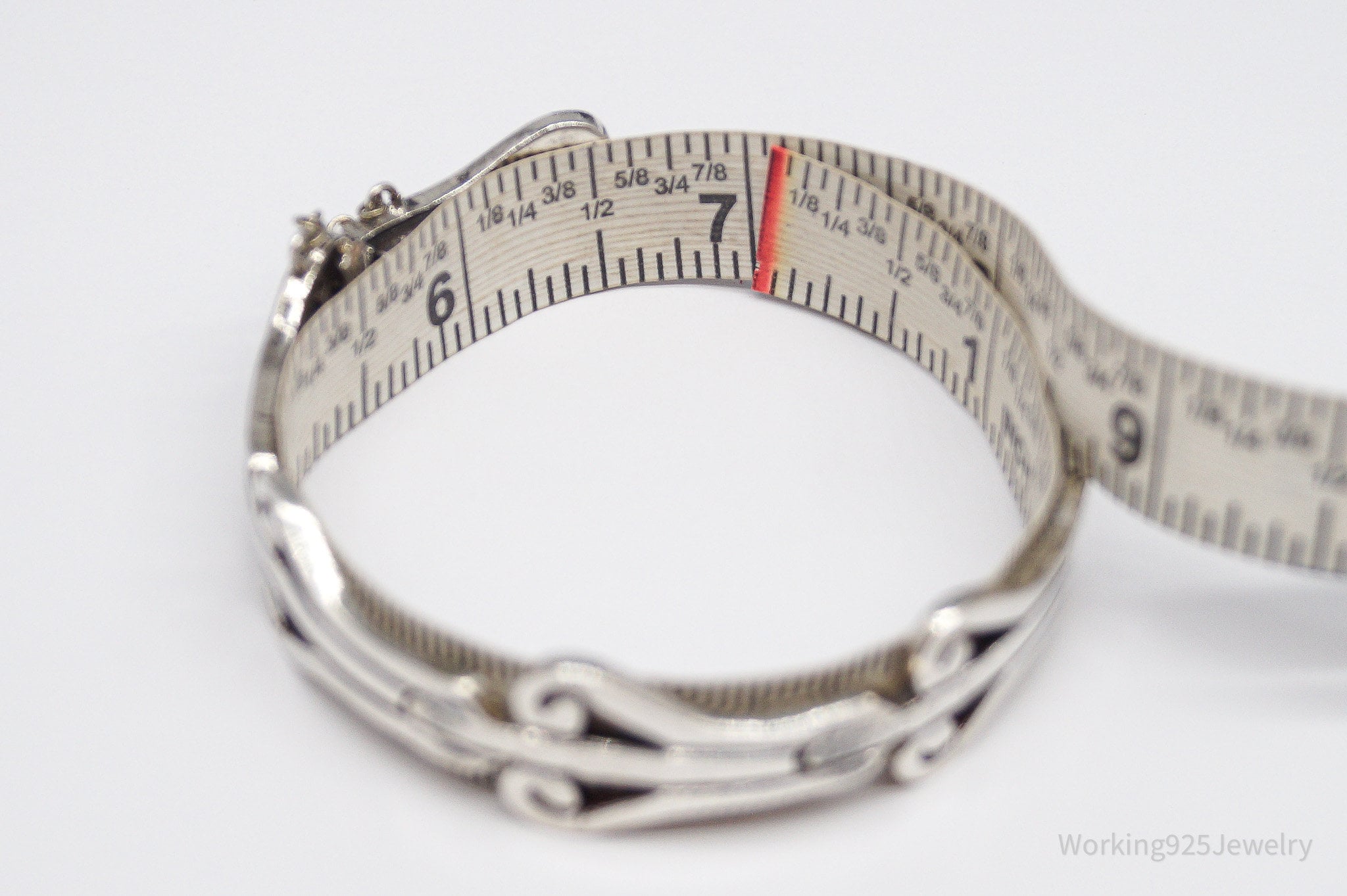 Vintage Mexico Modernist Jacobo Sterling Silver Bracelet - 7"