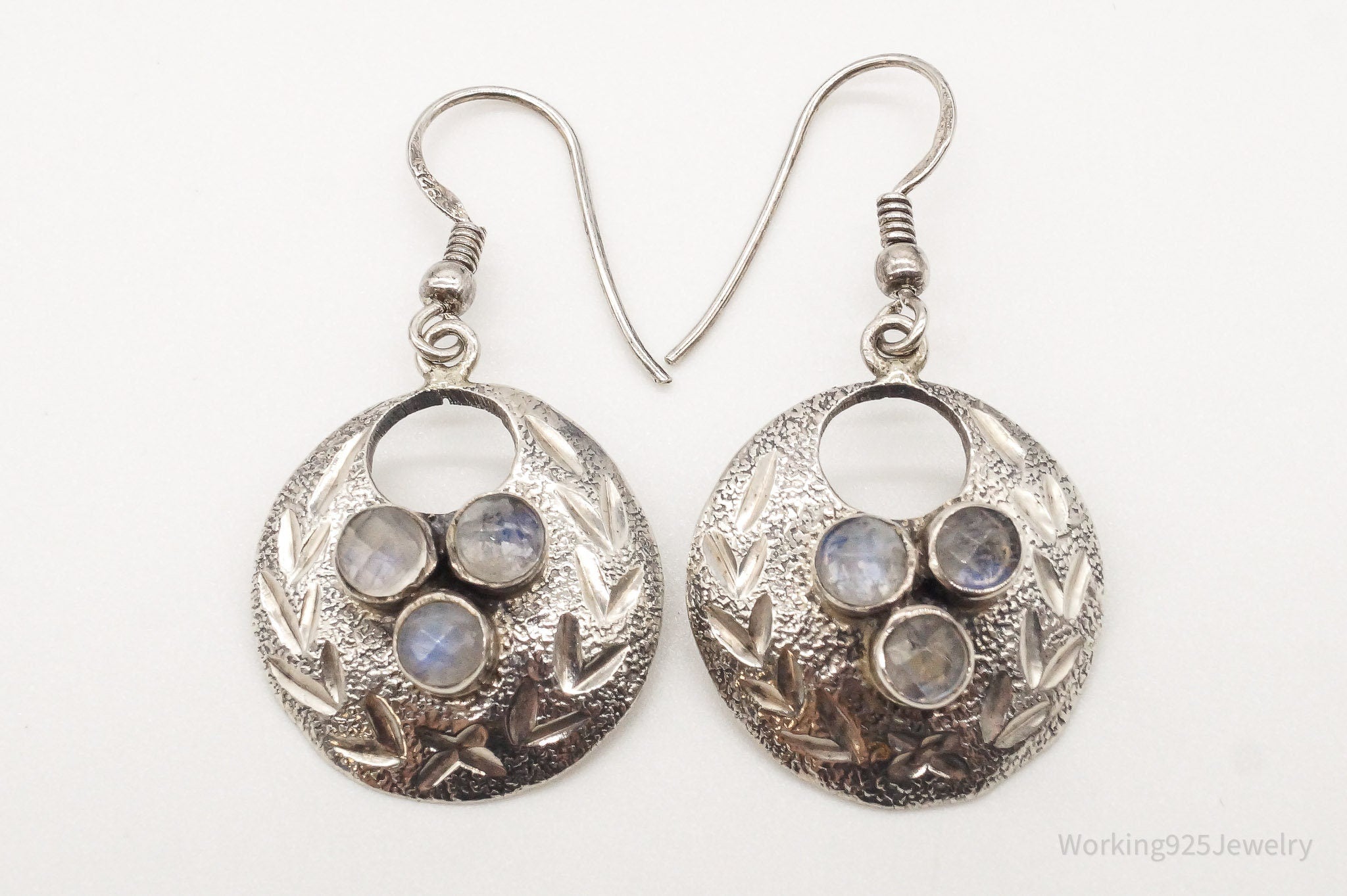 Vintage Moonstone Sterling Silver Earrings