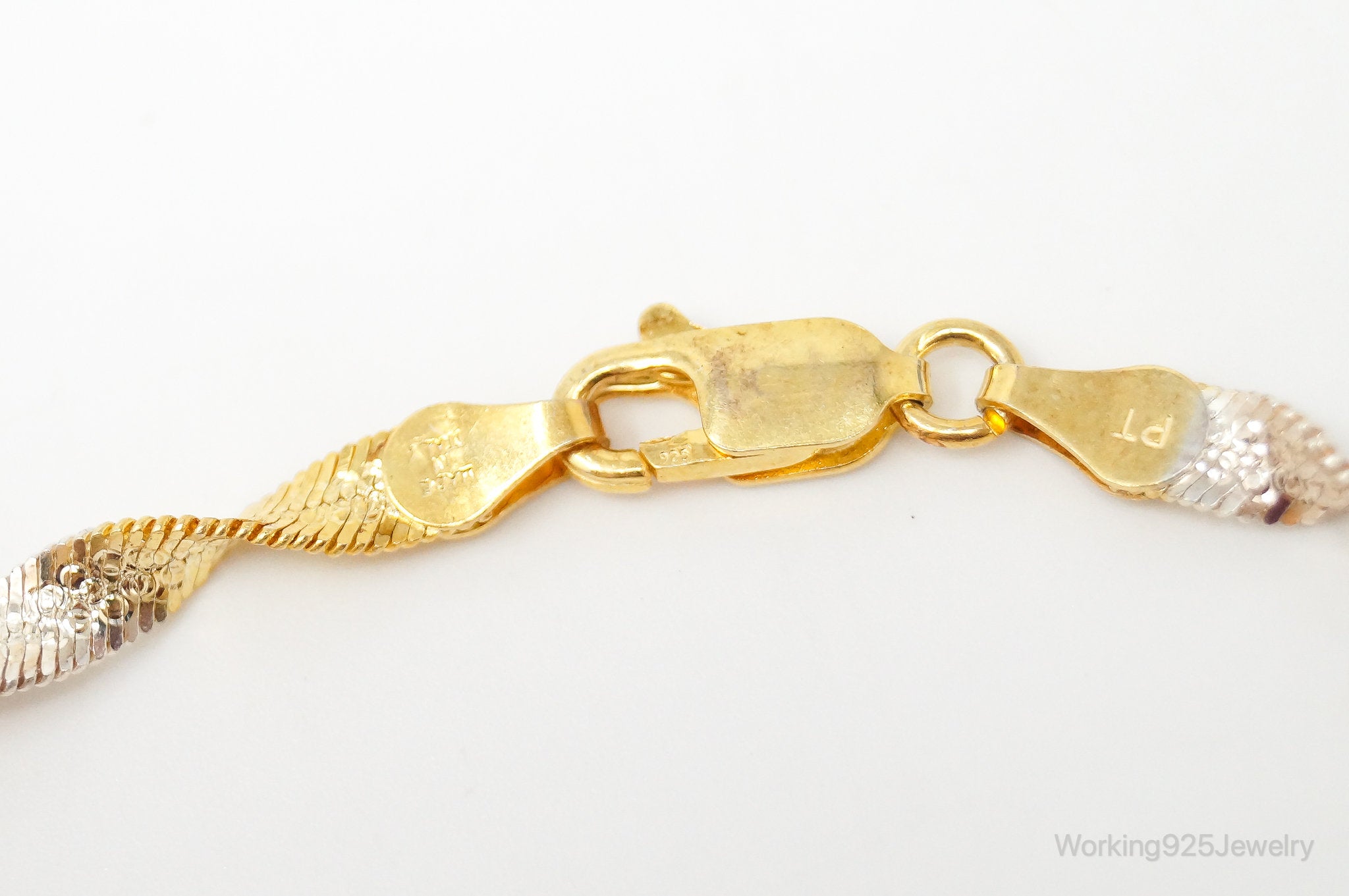 VTG Italian Designer Gold Vermeil High Fashion Sterling Silver Bracelet