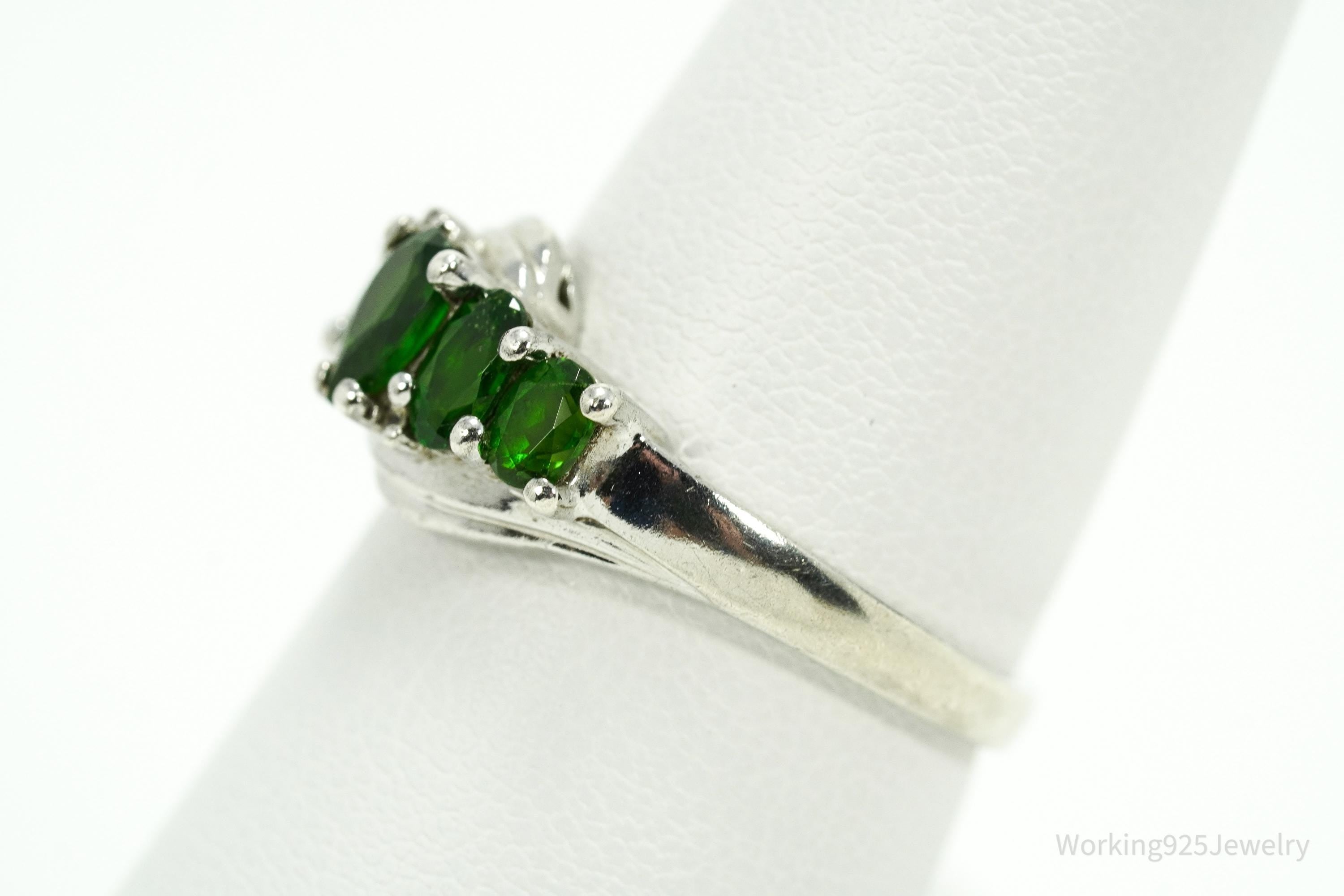 HT Green Chrome Diopside Sterling Silver Ring - Size 8