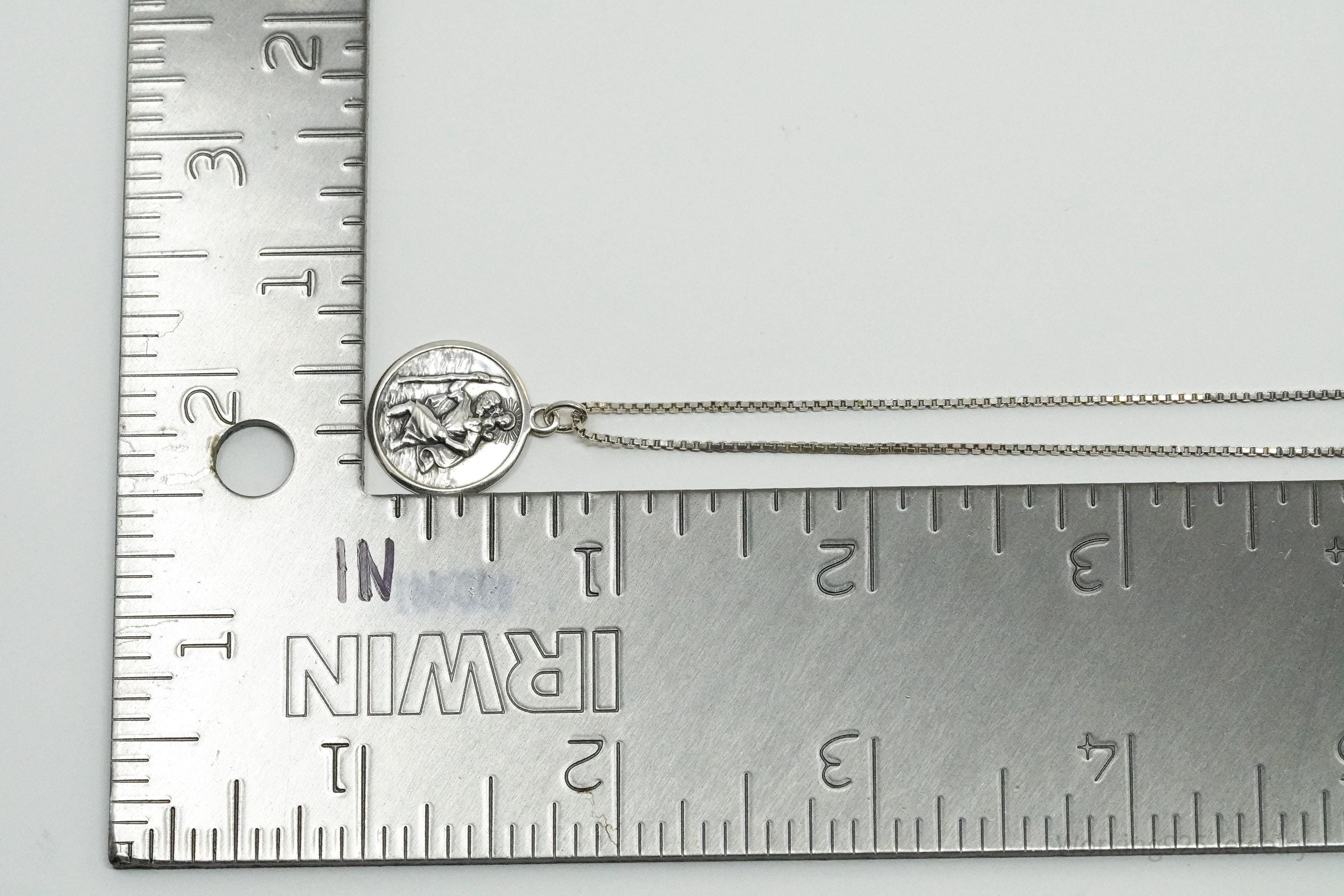 Vintage Saint Christopher 835 Silver Pendant On Sterling Silver Necklace 18"