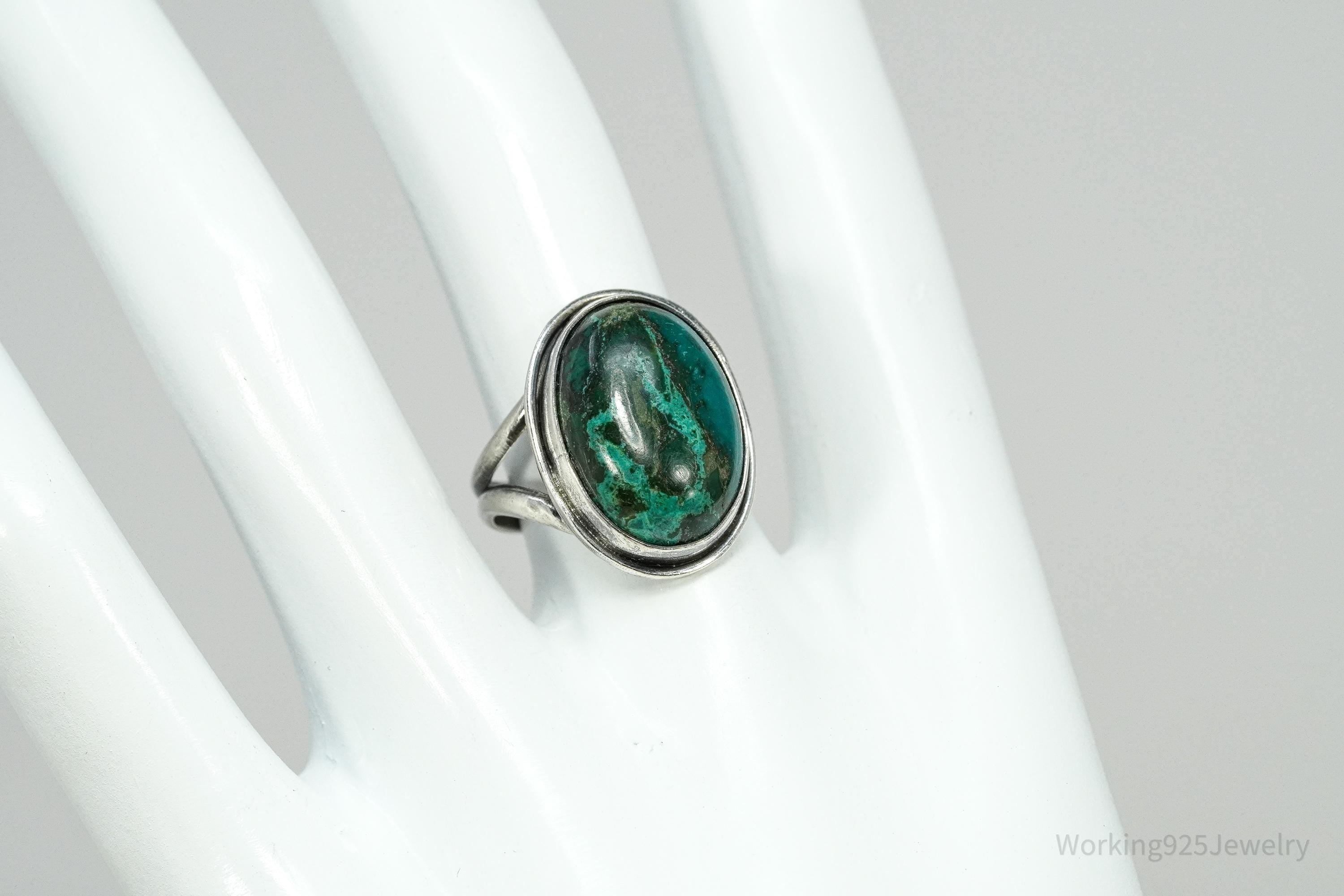 Vintage Chrysocolla Silver Ring - Size 7