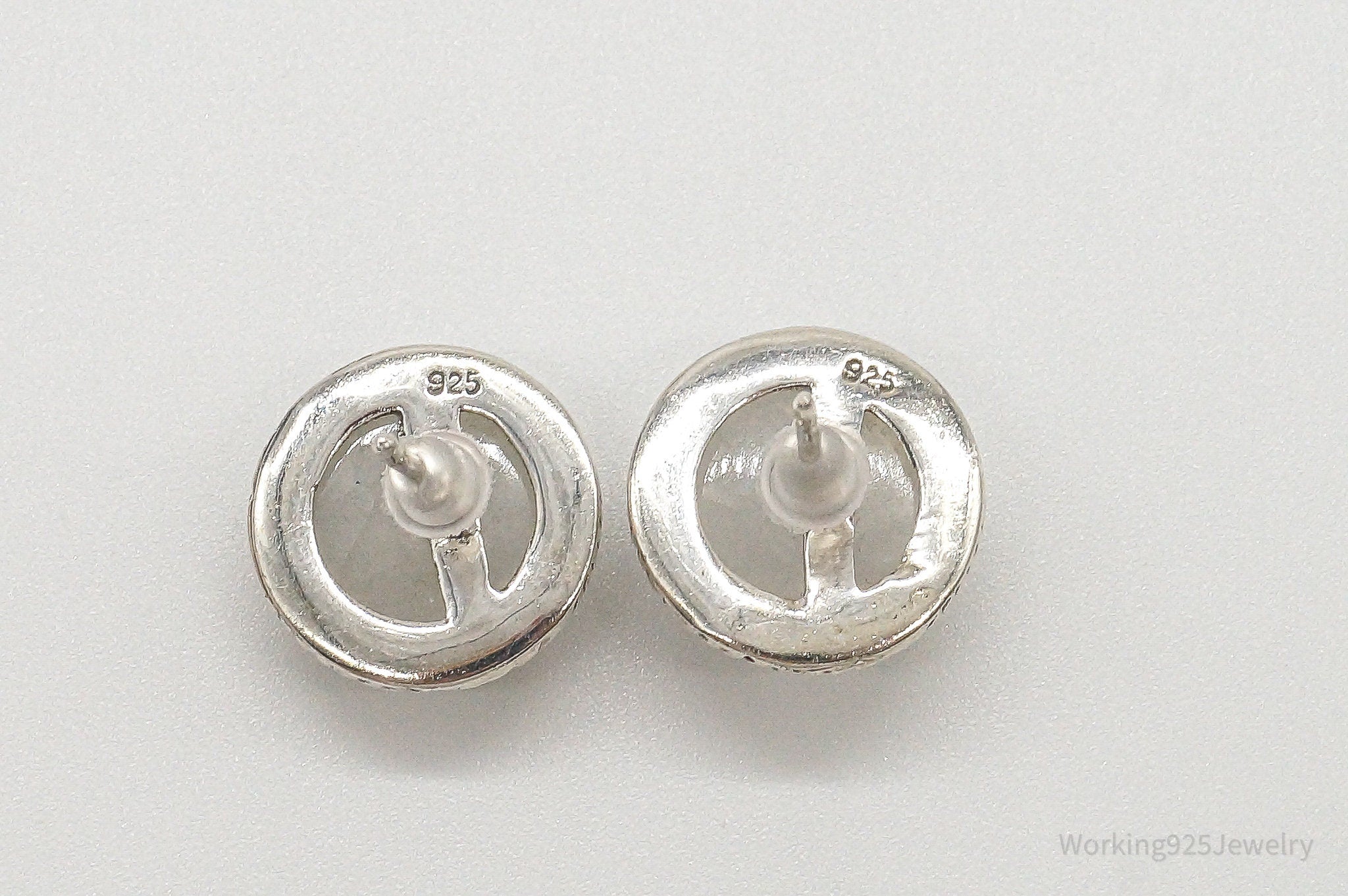 Vintage Moonstone Sterling Silver Earrings