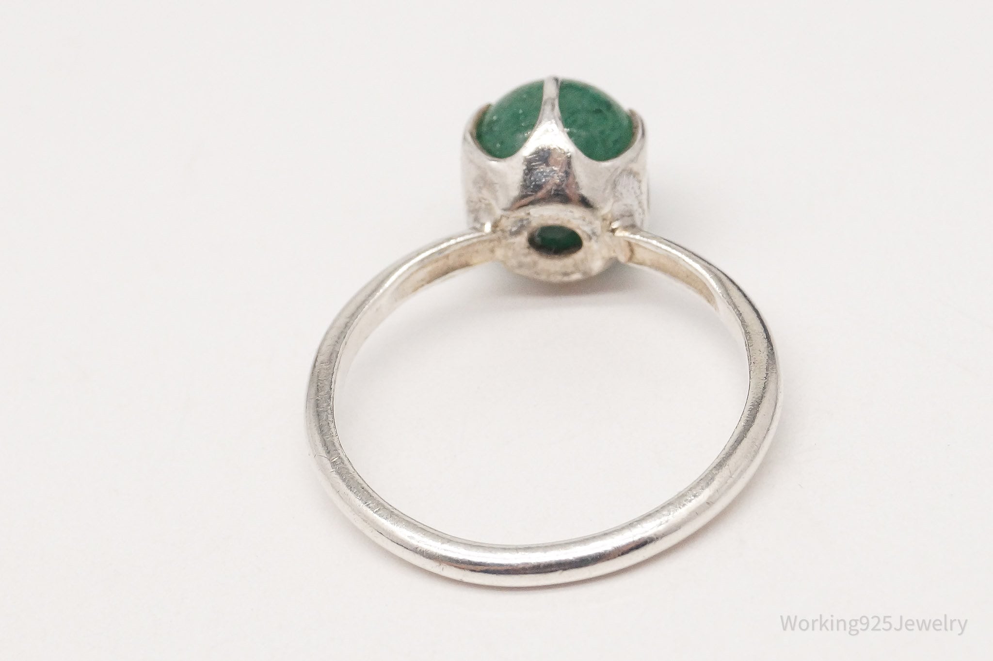 Antique Designer Uncas MFG Co Aventurine Sterling Silver Ring - Size 6.5