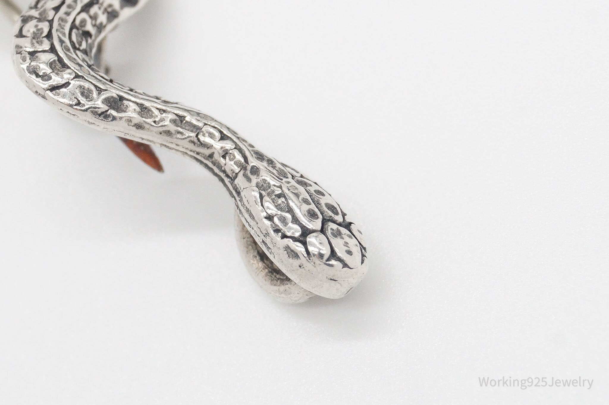 Vintage Snake Sterling Silver Pendant Brooch Pin