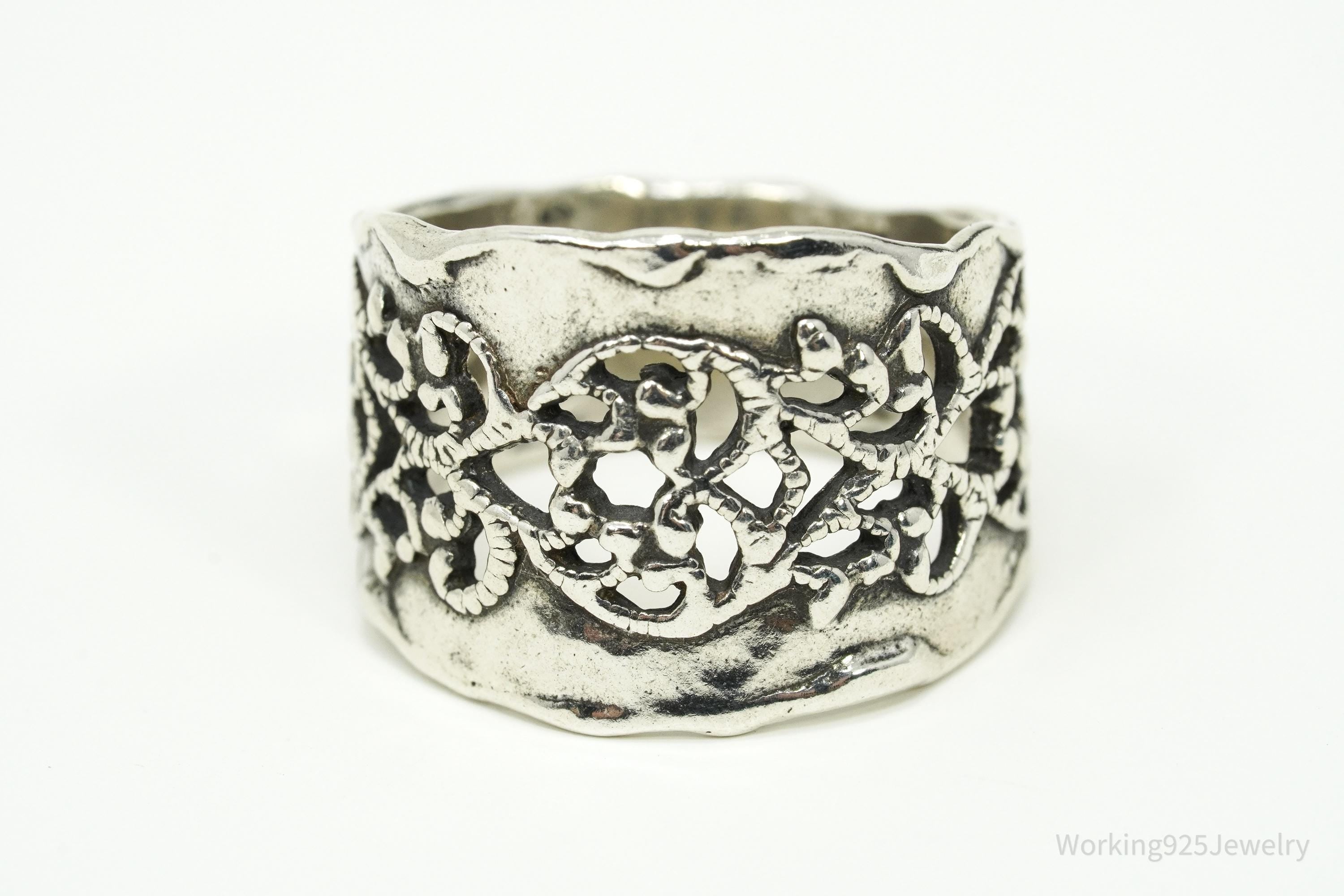Vintage Designer Paz PZ Israel Sterling Silver Ring - Size 7