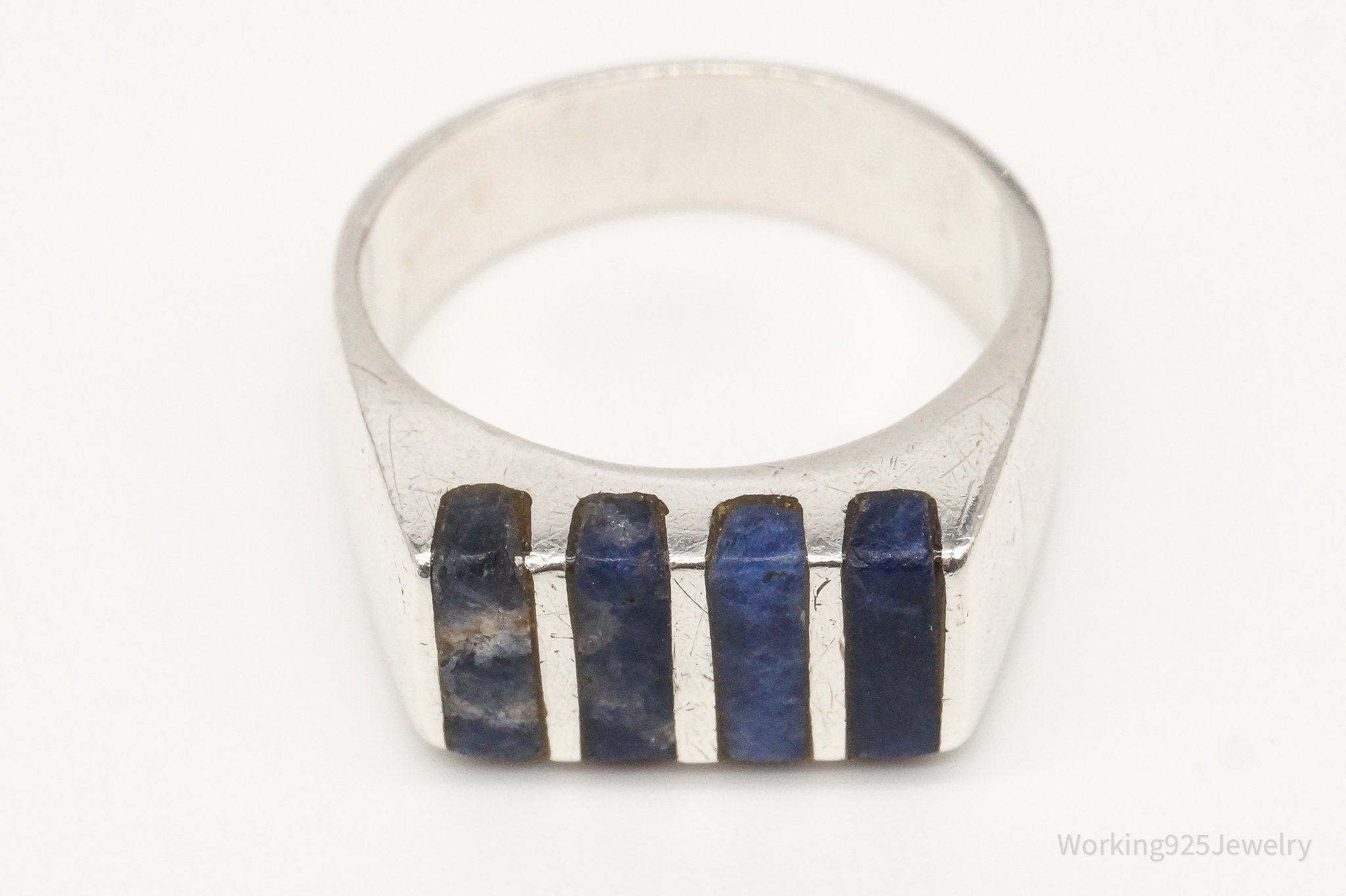 Vintage Mexico Sodalite Sterling Silver Ring - Size 9