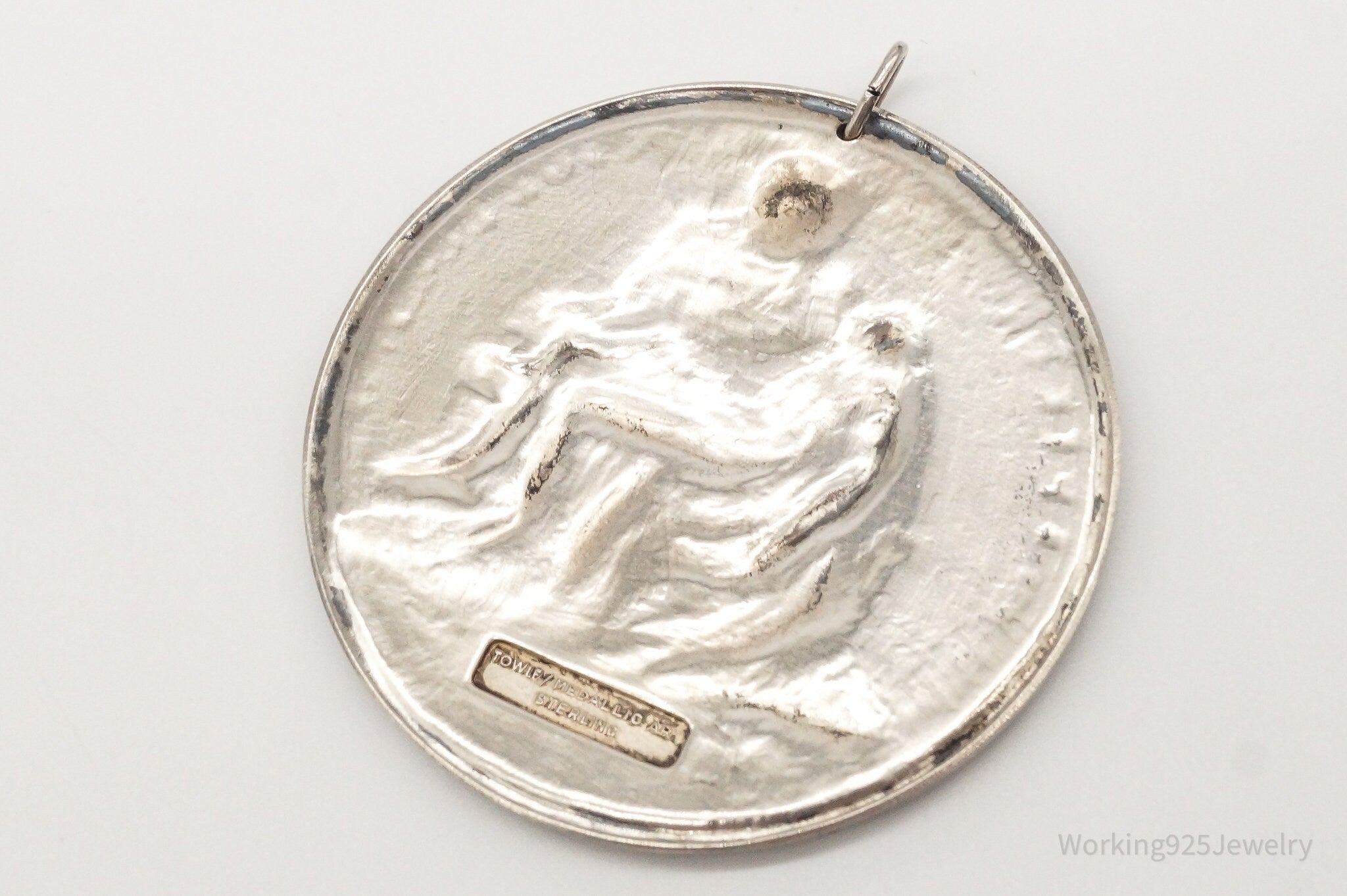 Vintage Towle New York 1964 Pieta Michelangelo Sterling Silver Ornament Pendant