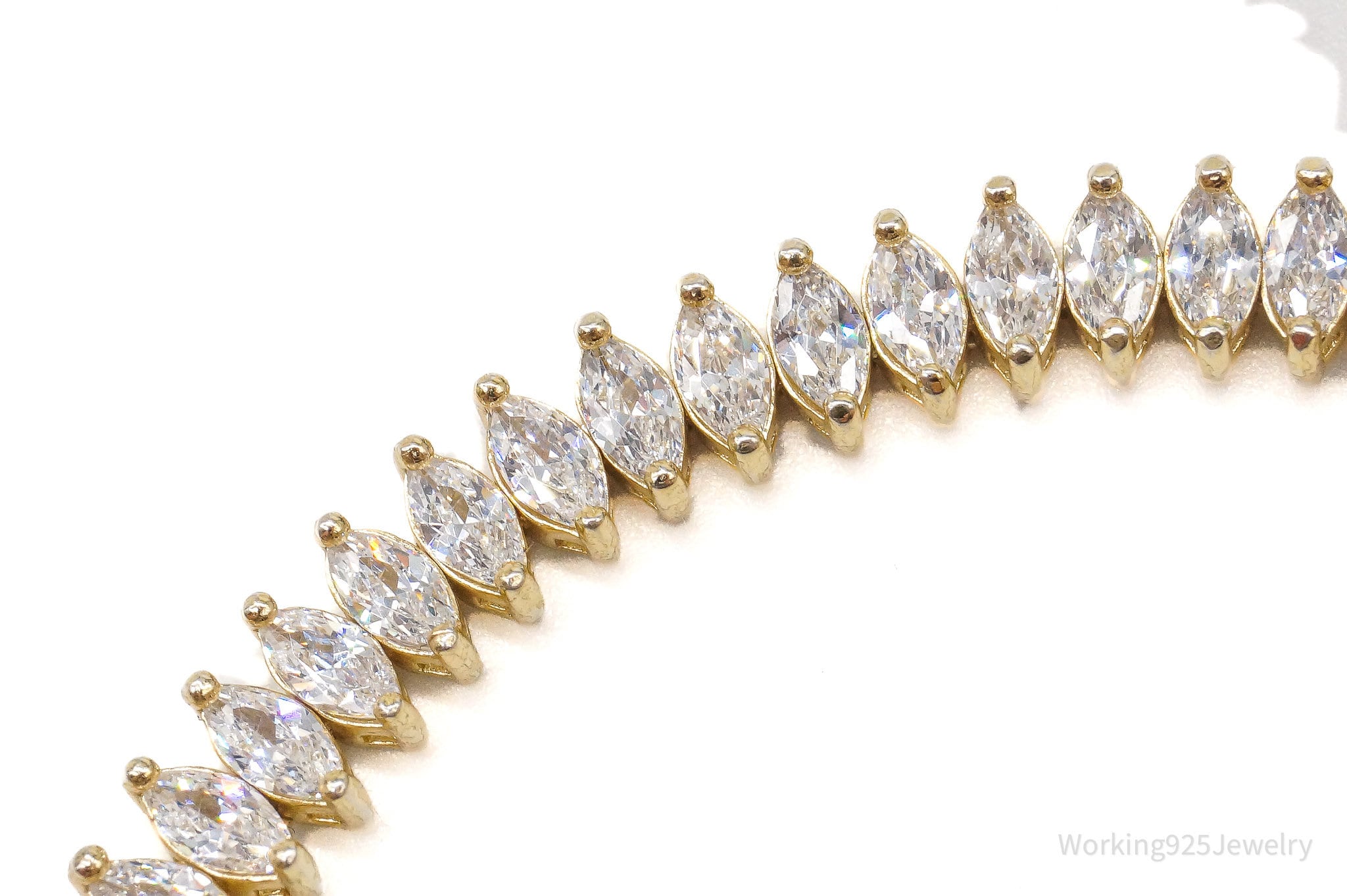 Vintage FAS Cubic Zirconia Gold Over Sterling Silver Bracelet