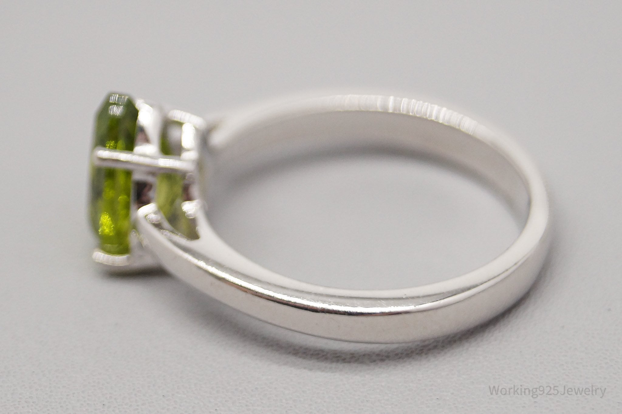 JTV TGGC Peridot Sterling Silver Ring - Size 7.75