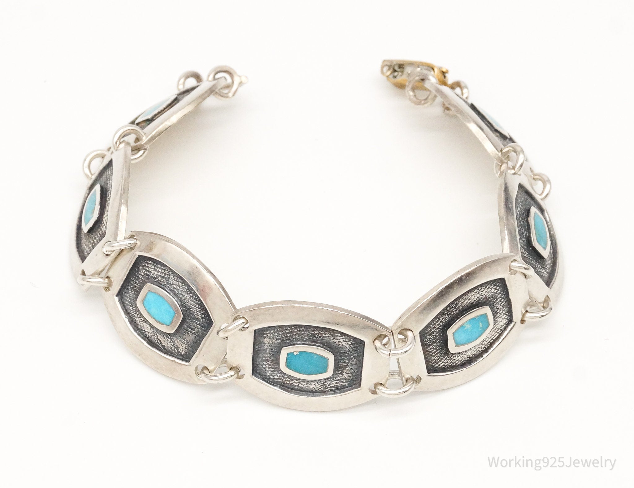 Vintage Native American Turquoise Silver Bracelet