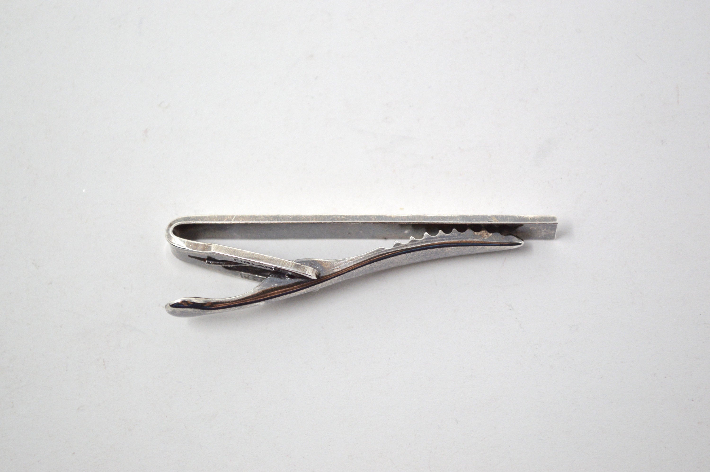 Vintage Modernist Designer Kupittaan Kulta Sterling Silver Tie Clip - Finland -