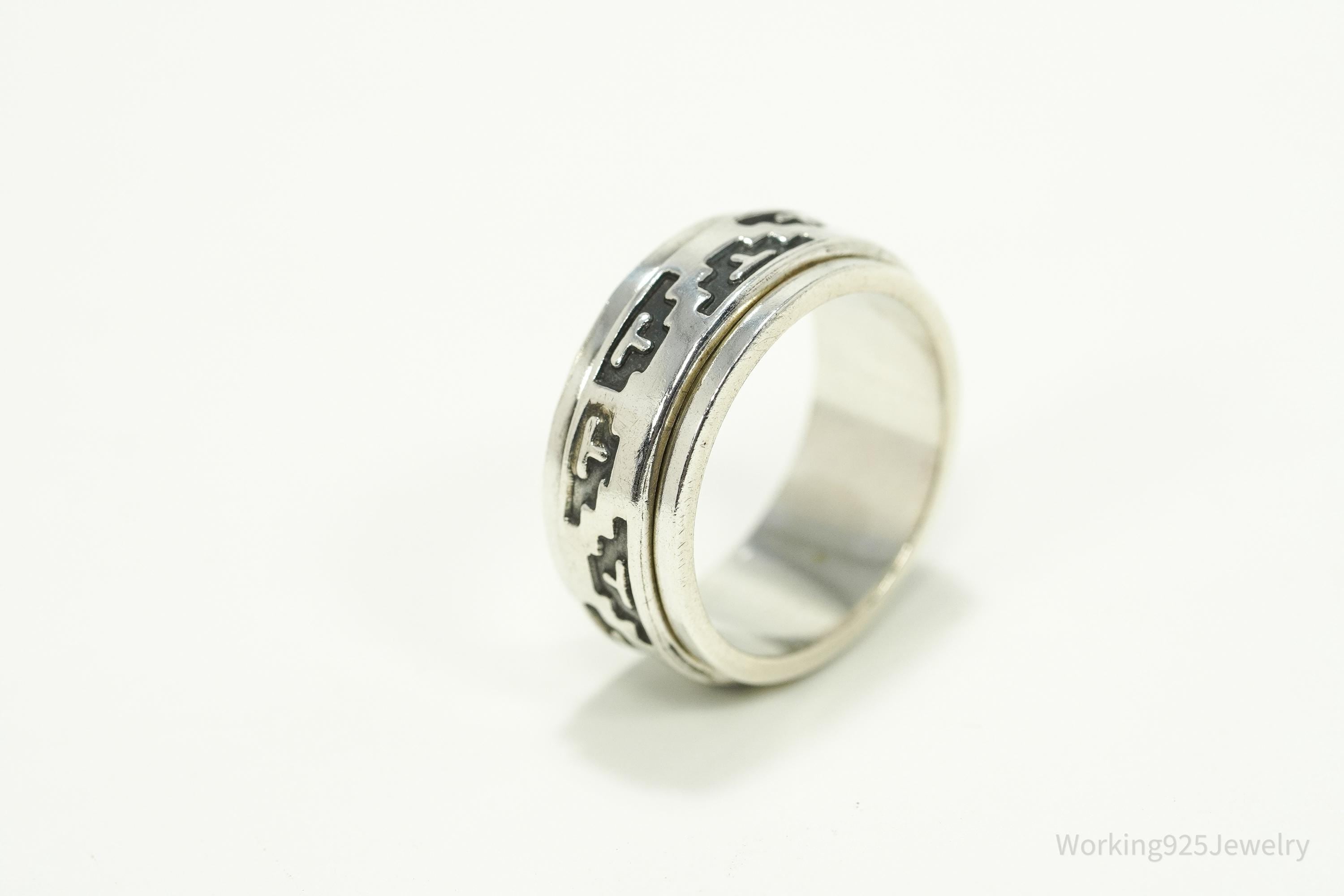 Vintage 950 Silver Spinner Band Ring - Size 8.25